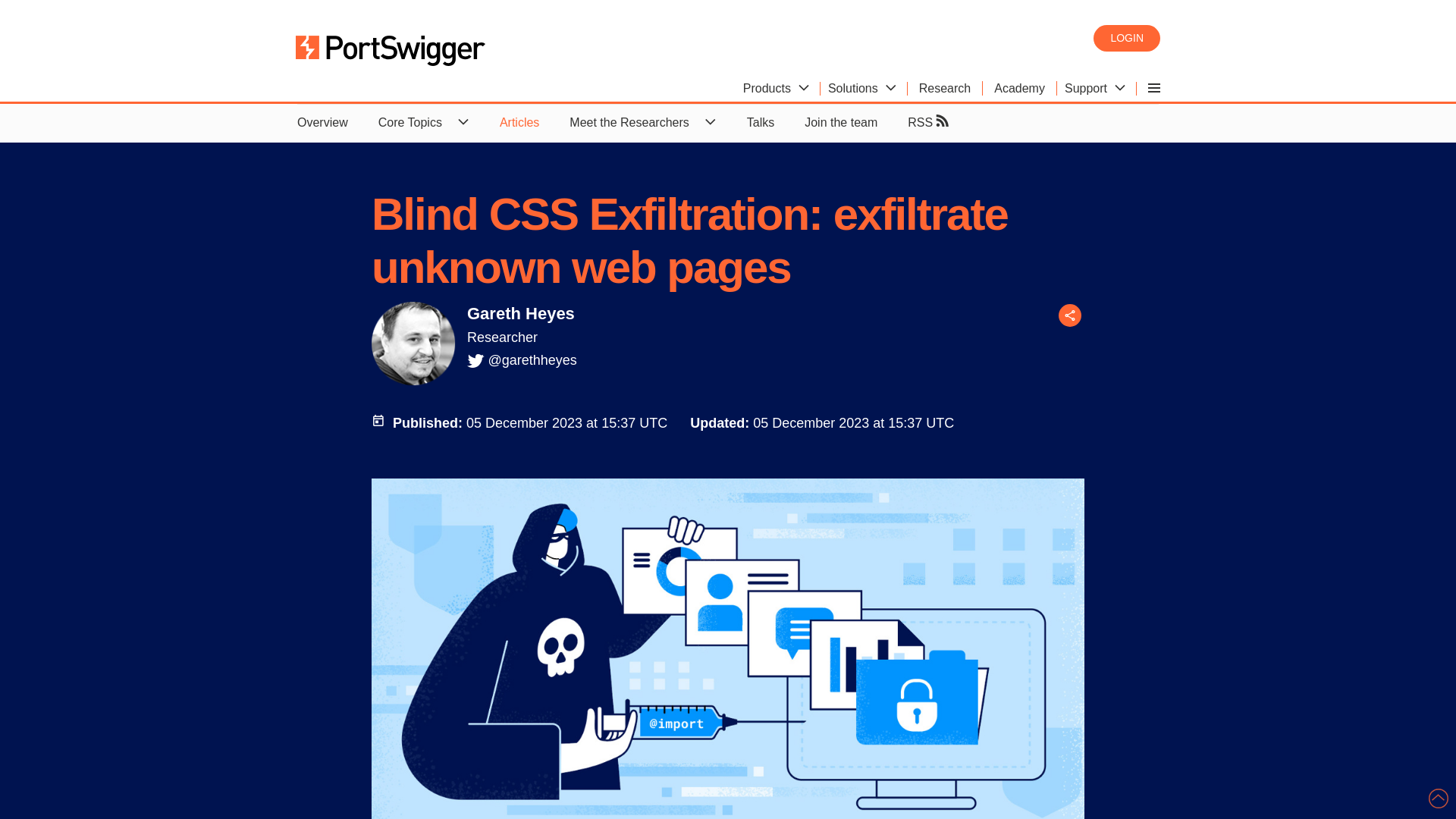 Blind CSS Exfiltration: exfiltrate unknown web pages | PortSwigger Research