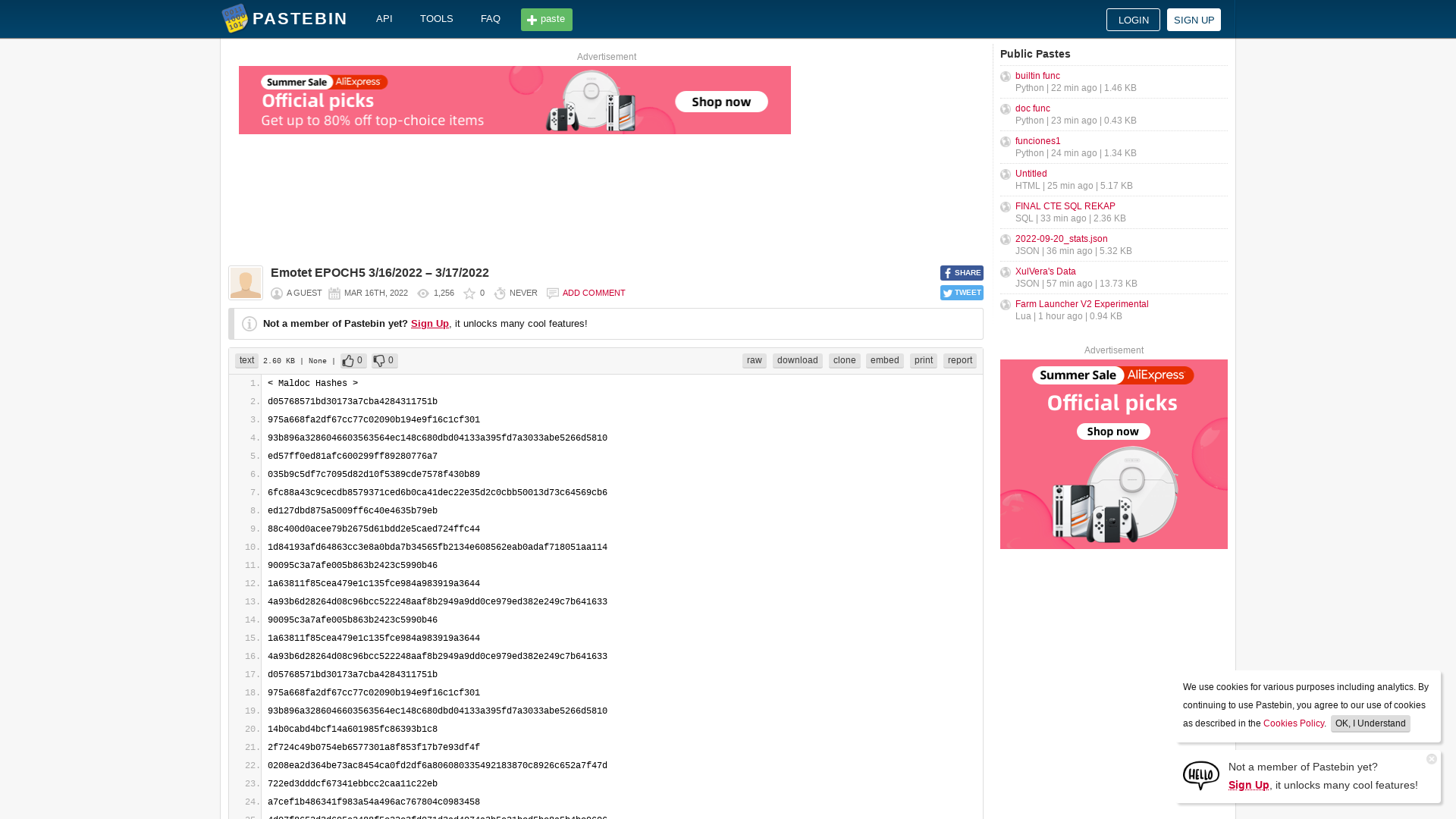 Emotet EPOCH5 3/16/2022 – 3/17/2022 - Pastebin.com