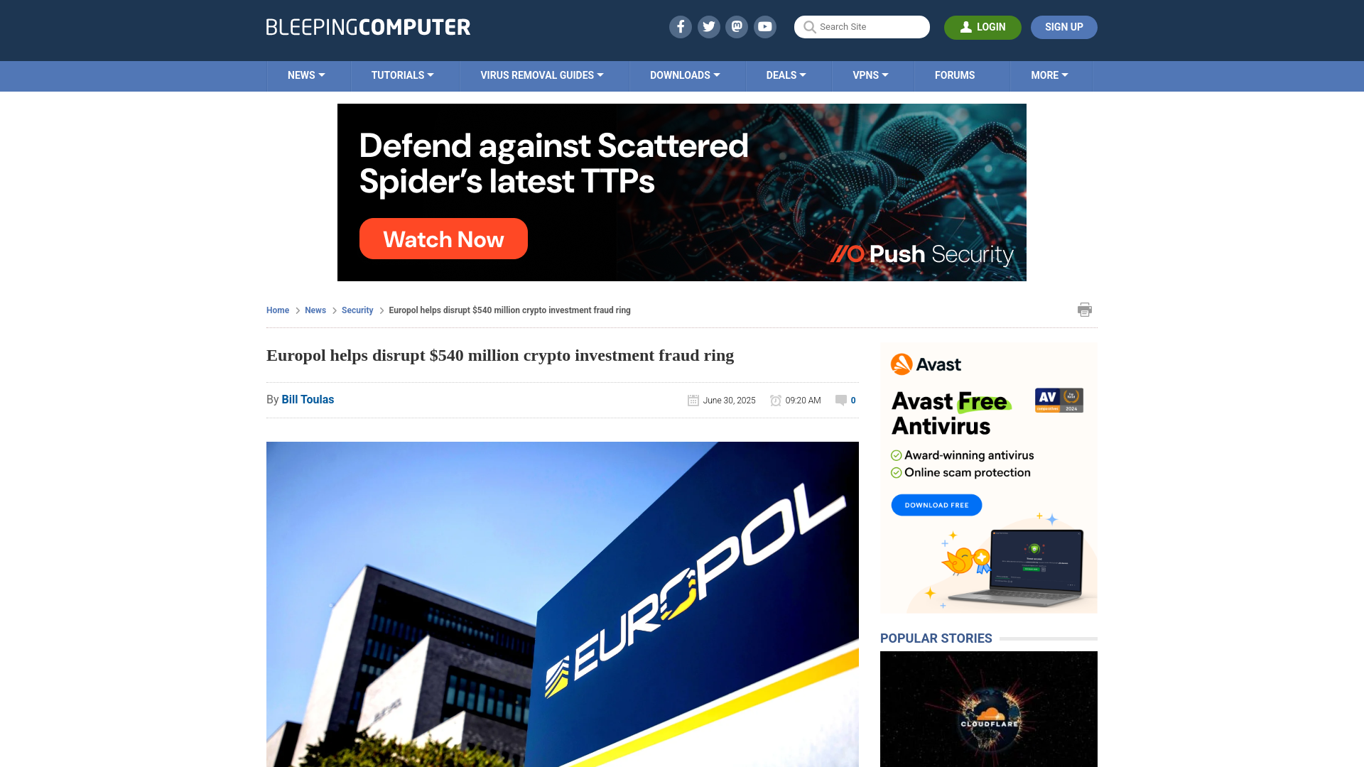 Europol helps disrupt $540 million crypto investment fraud ring