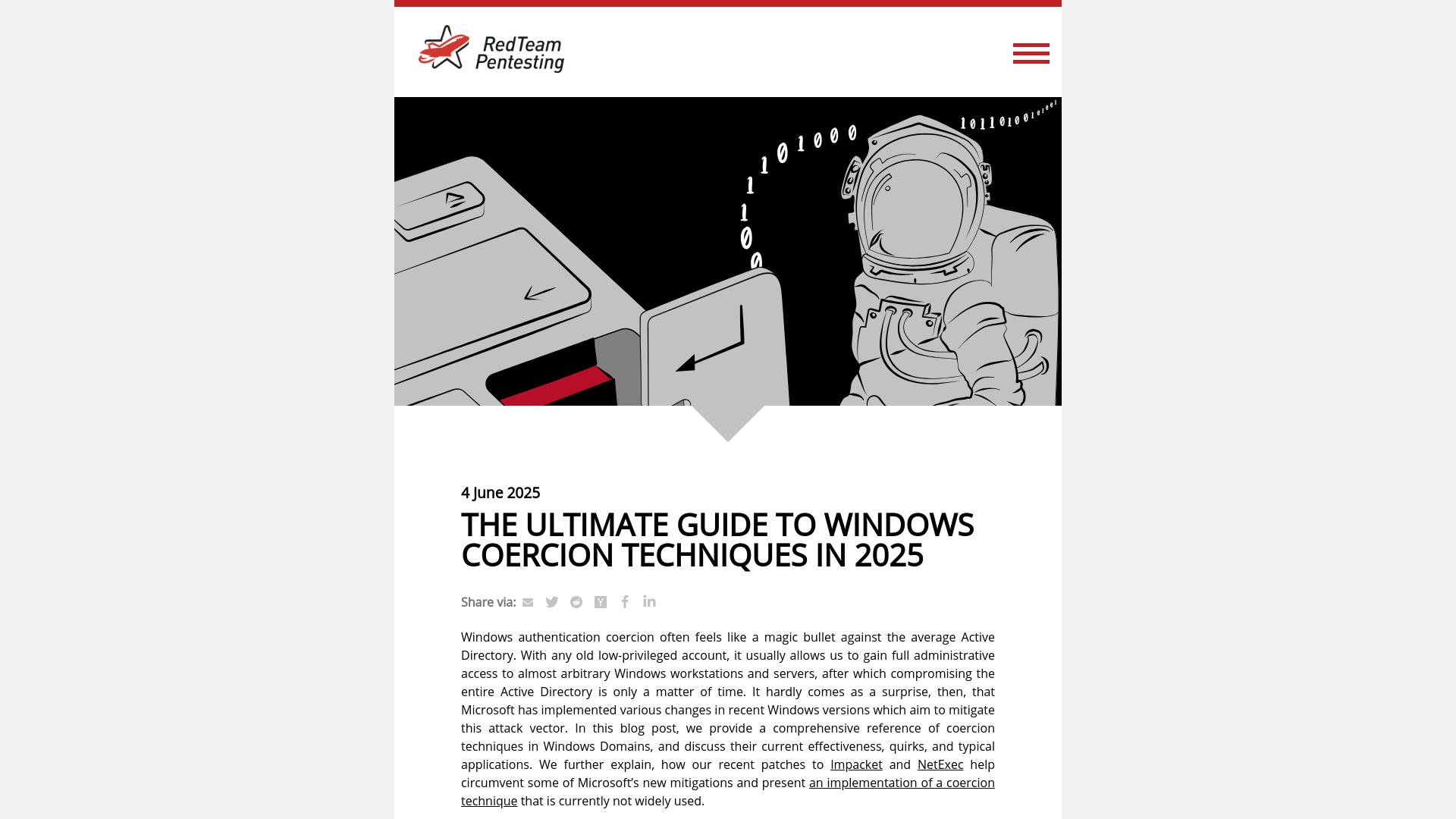 RedTeam Pentesting - Blog - The Ultimate Guide to Windows Coercion Techniques in 2025
