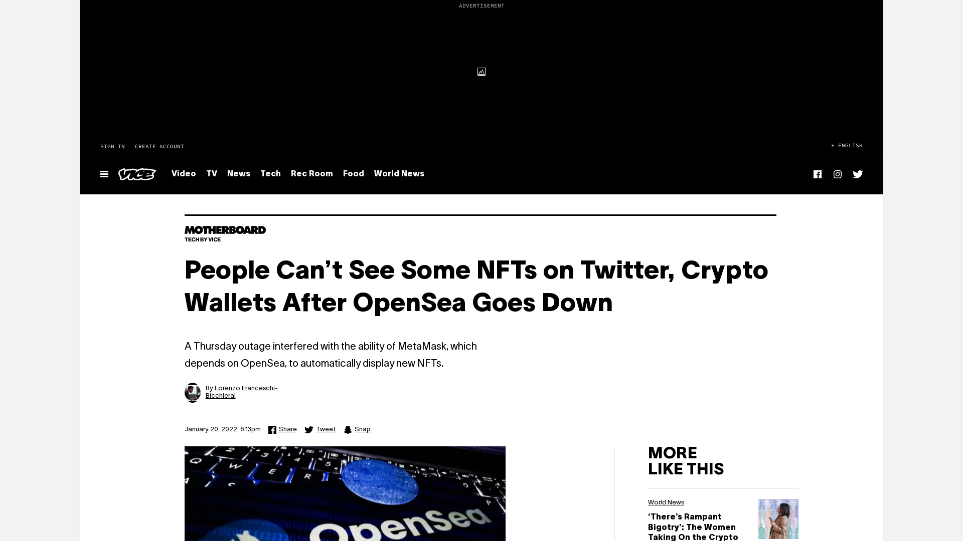 People Can’t See Some NFTs on Twitter, Crypto Wallets After OpenSea Goes Down