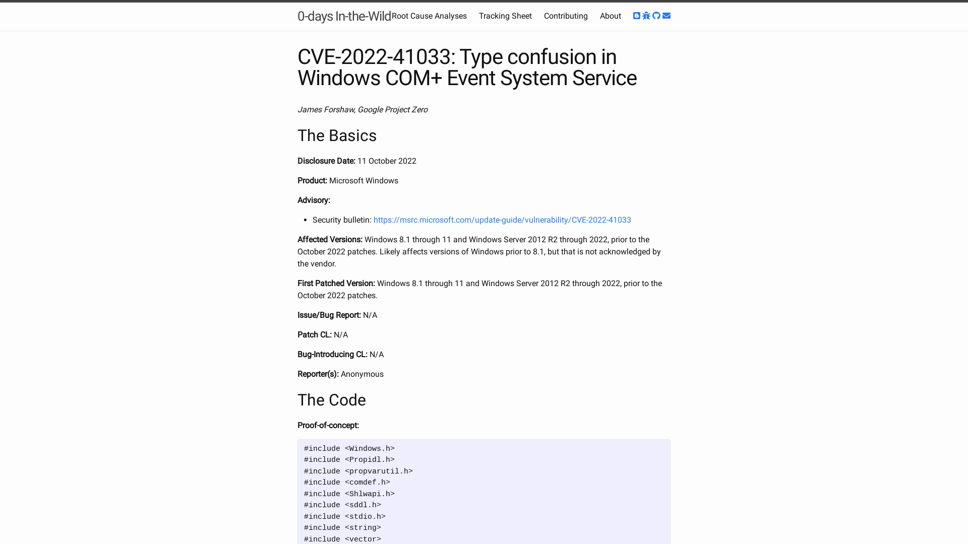 CVE-2022-41033: Type confusion in Windows COM+ Event System Service | 0-days In-the-Wild