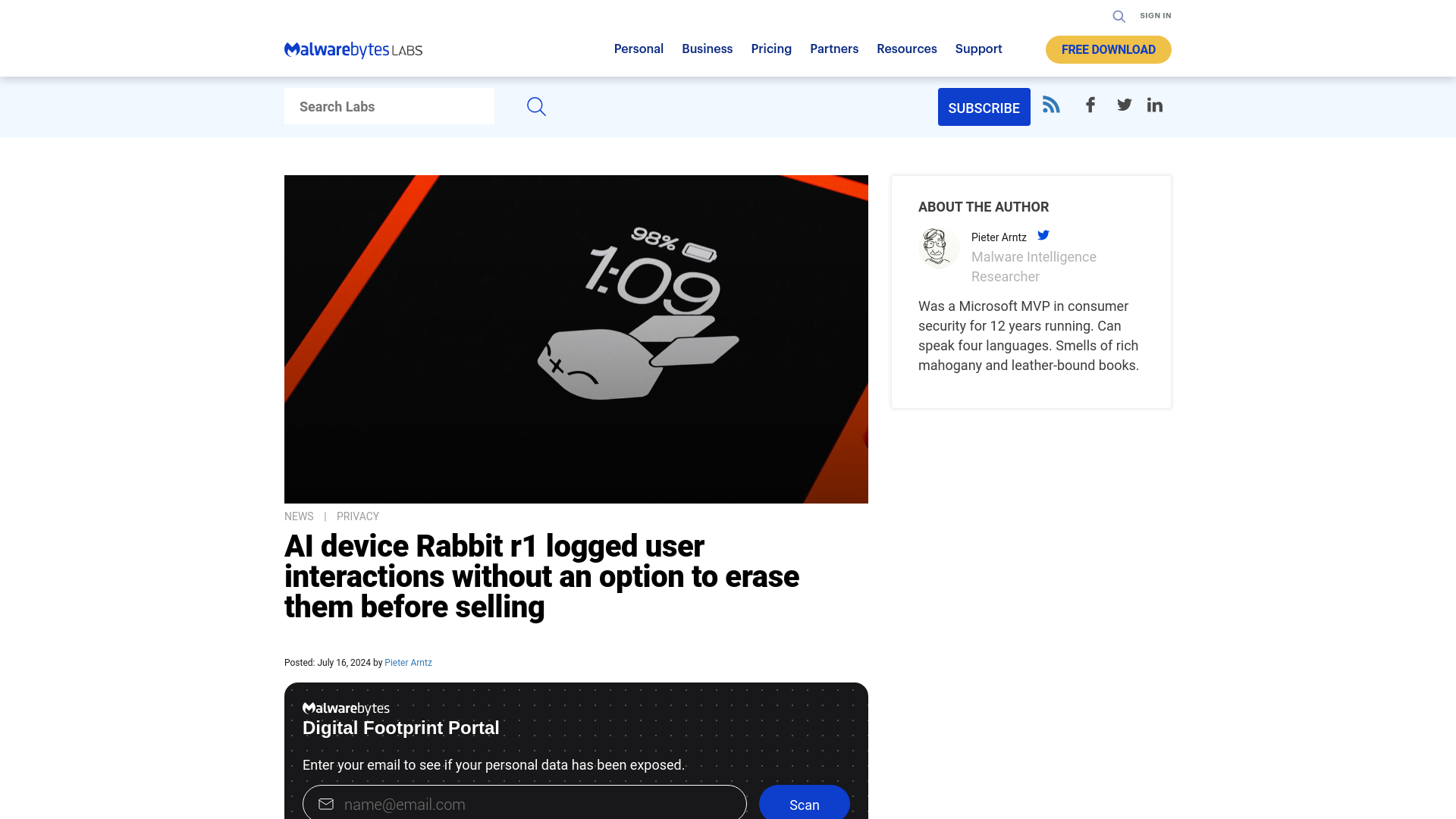 AI device Rabbit r1 logged user interactions without an option to erase them before selling | Malwarebytes