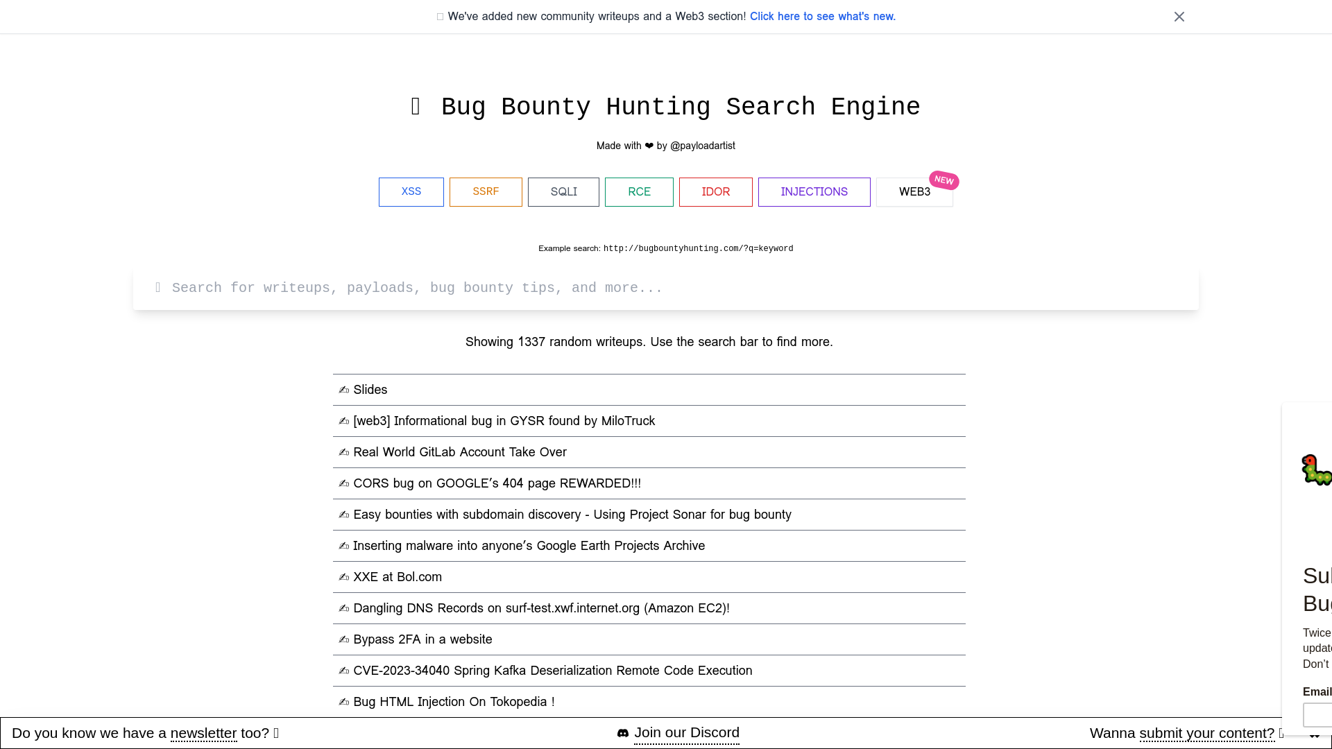 BugBountyHunting.com - A community-curated Resource for Bug Bounty Hunting