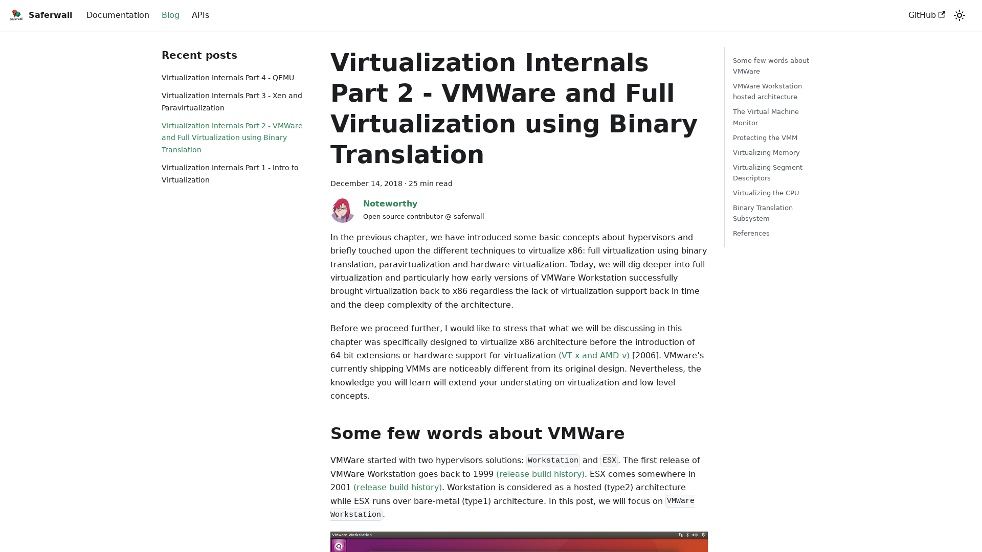 Virtualization Internals Part 2 - VMWare and Full Virtualization using Binary Translation | Saferwall