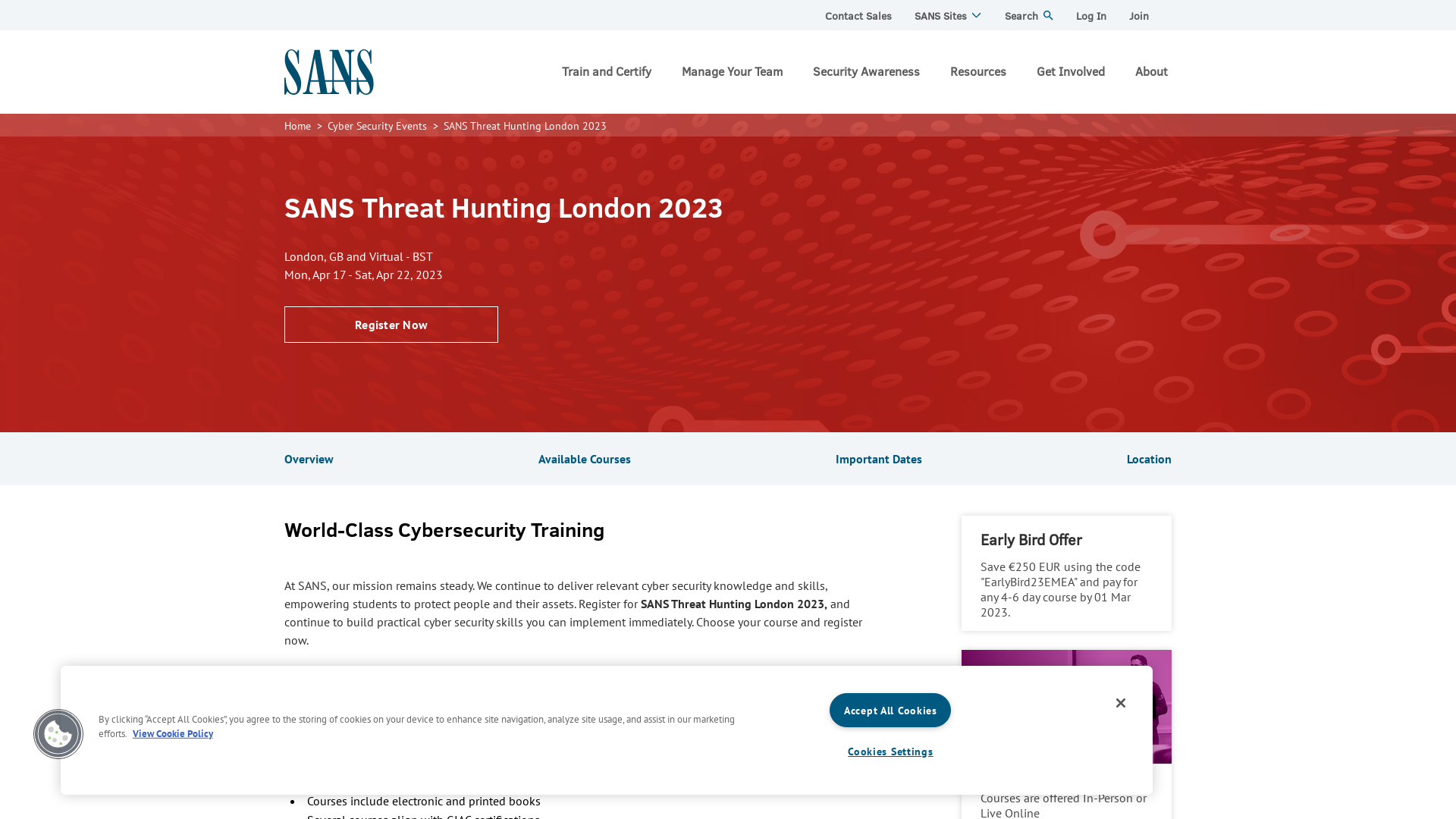 SANS Threat Hunting London 2023 - Cyber security training courses - London, UK | SANS Institute