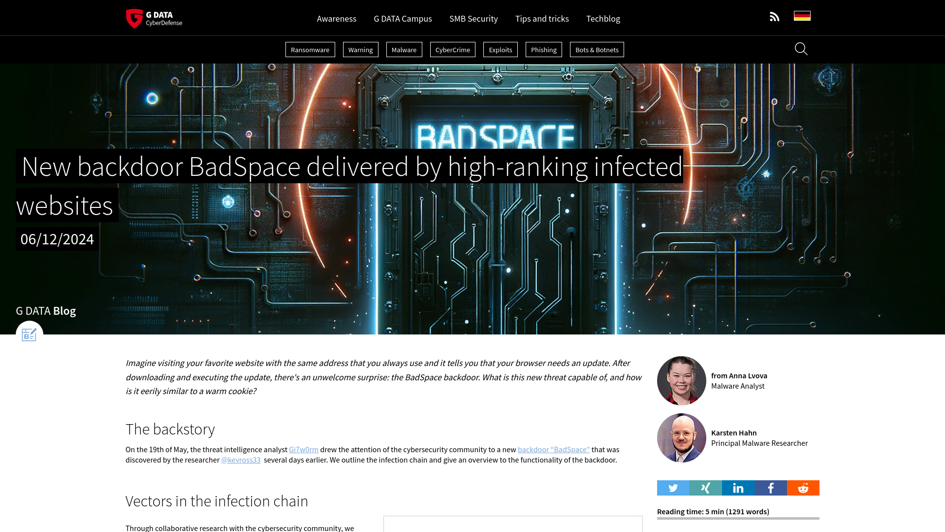 Newly discovered: BadSpace backdoor delivered by high-ranking websites