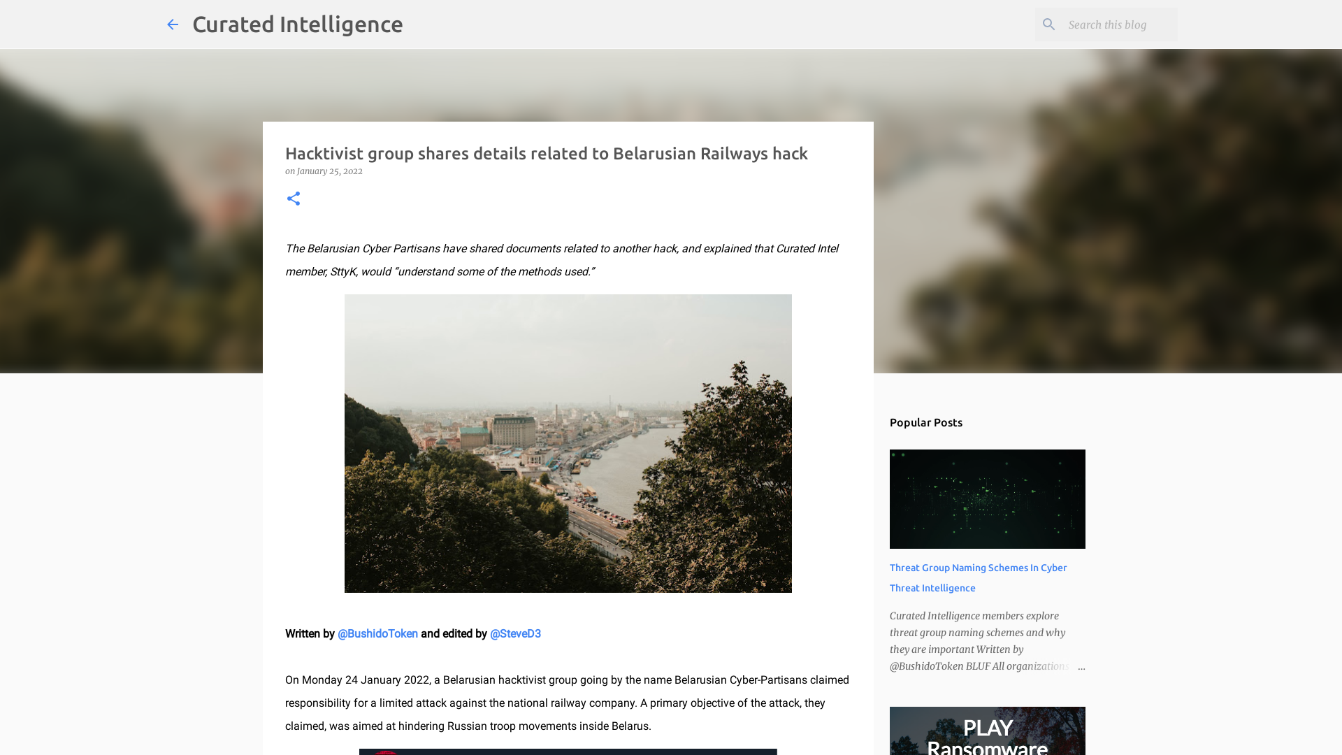 Hacktivist group shares details related to Belarusian Railways hack
