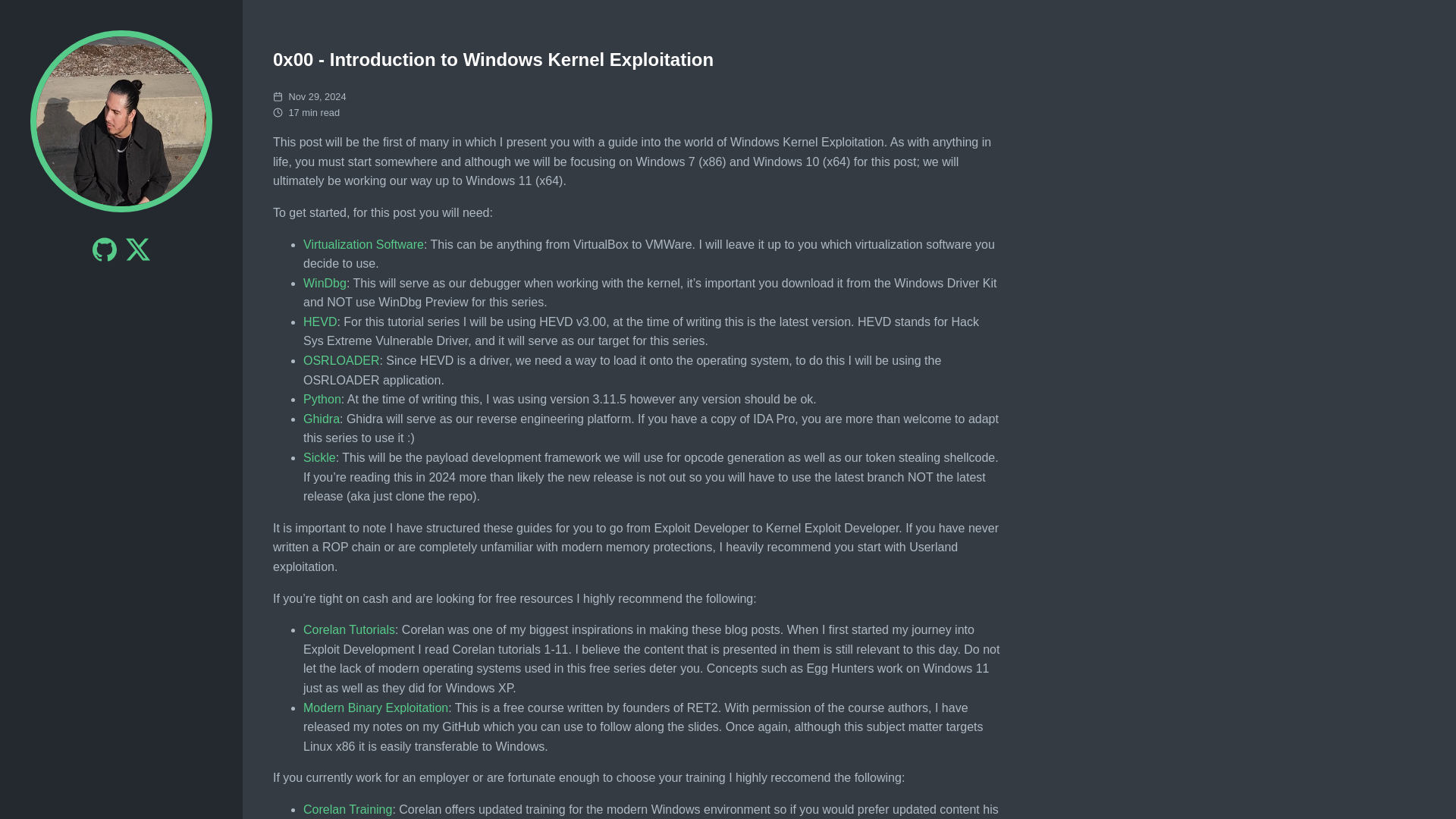 0x00 - Introduction to Windows Kernel Exploitation //