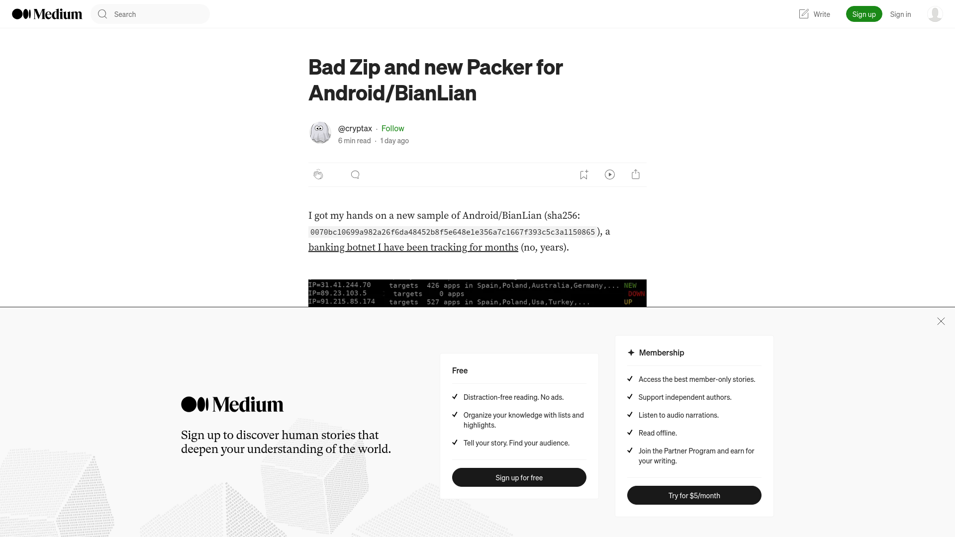 Bad Zip and new Packer for Android/BianLian | by @cryptax | Dec, 2023 | Medium