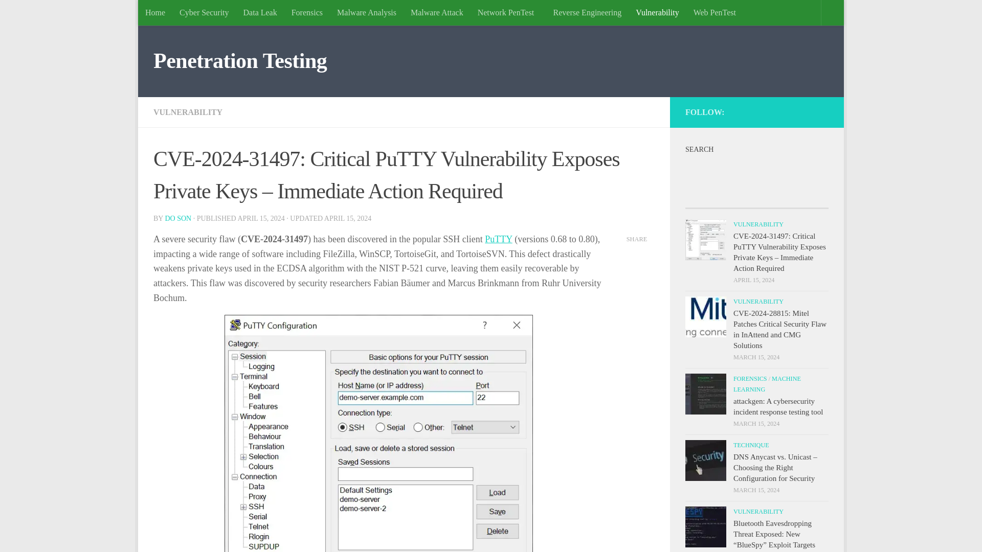 CVE-2024-31497: Critical PuTTY Vulnerability Exposes Private Keys – Immediate Action Required