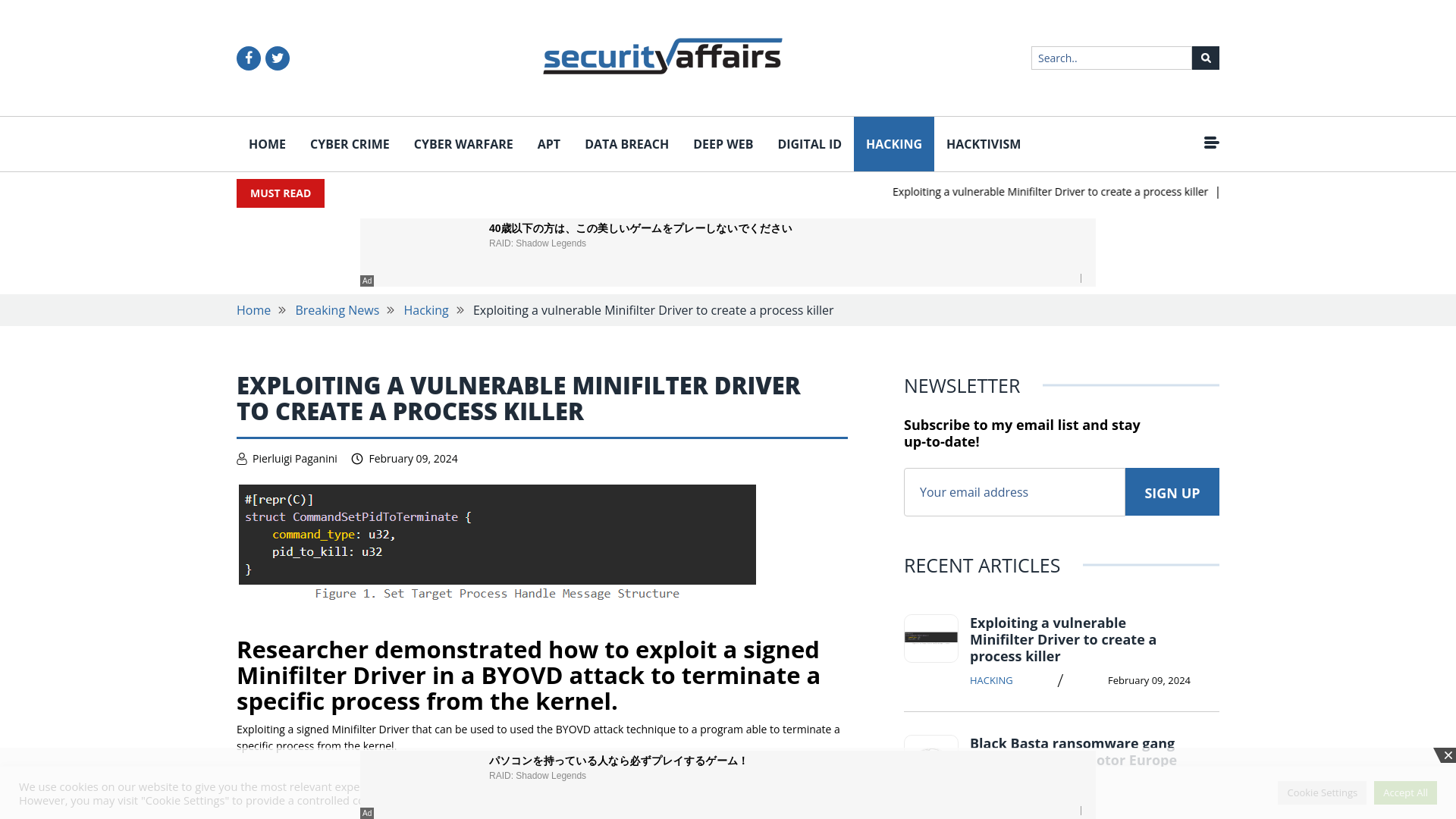 Exploiting a vulnerable Minifilter Driver to create a process killer