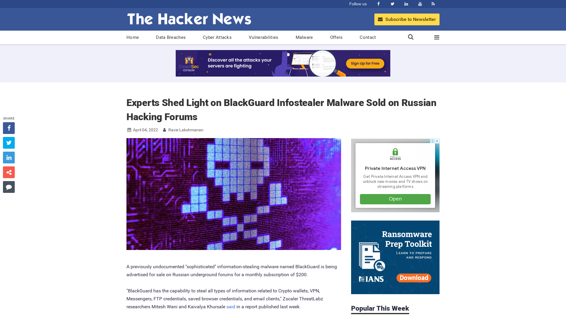 Experts Shed Light on BlackGuard Infostealer Malware Sold on Russian Hacking Forums
