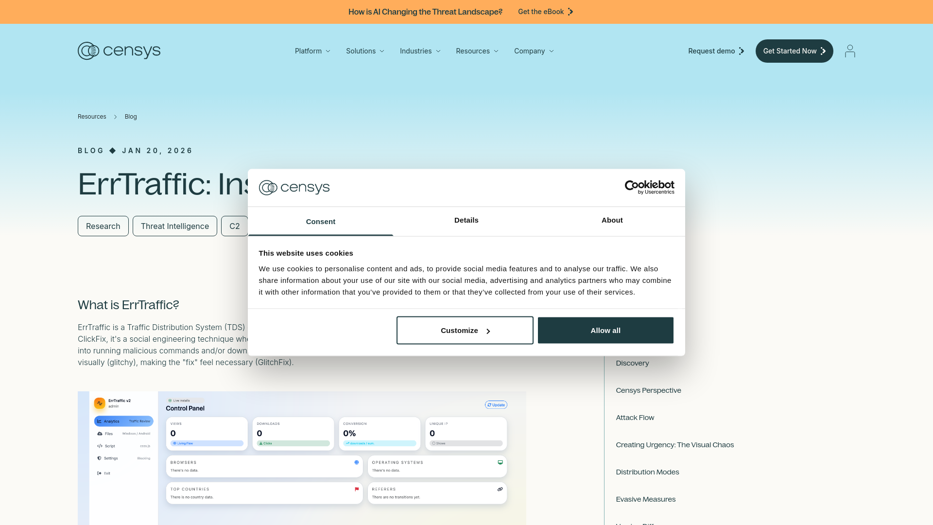ErrTraffic: Inside a GlitchFix Attack Panel | Censys