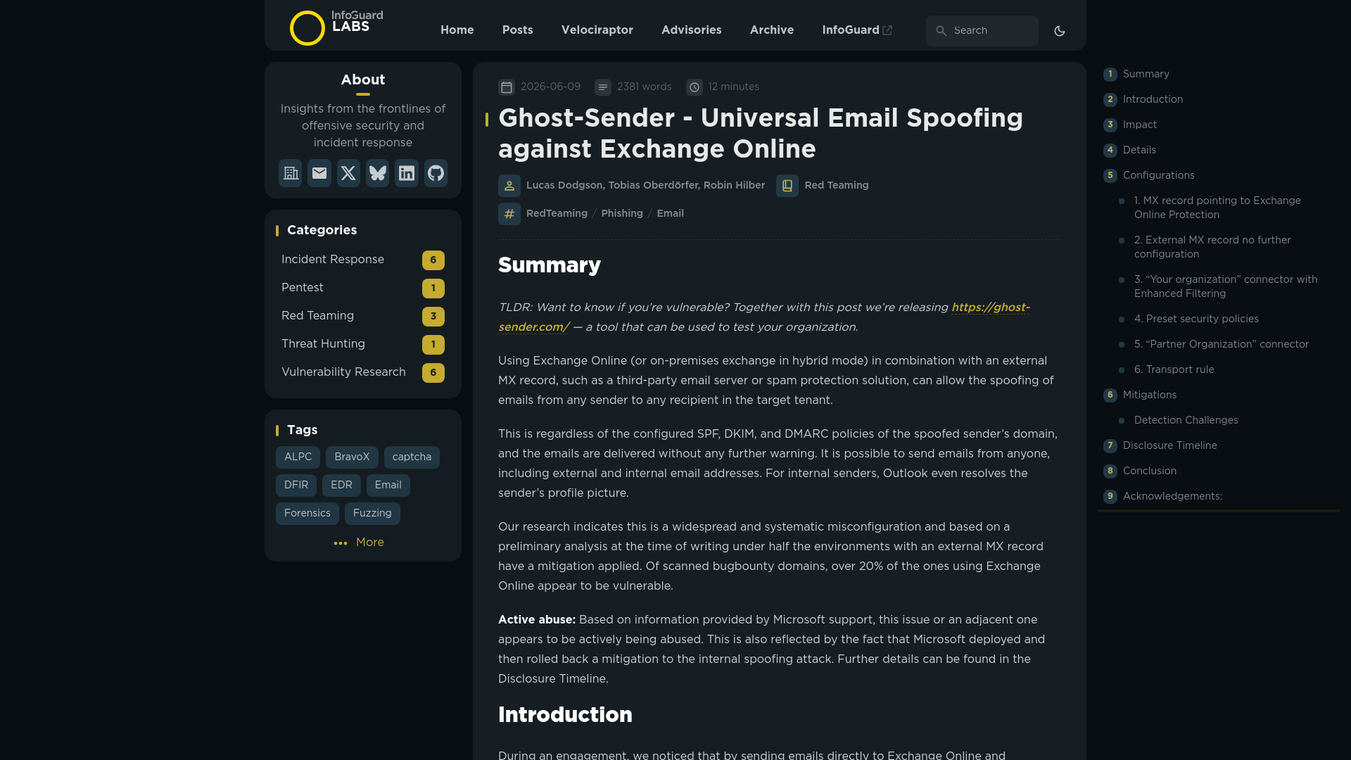 Ghost-Sender - Universal Email Spoofing against Exchange Online - InfoGuard Labs