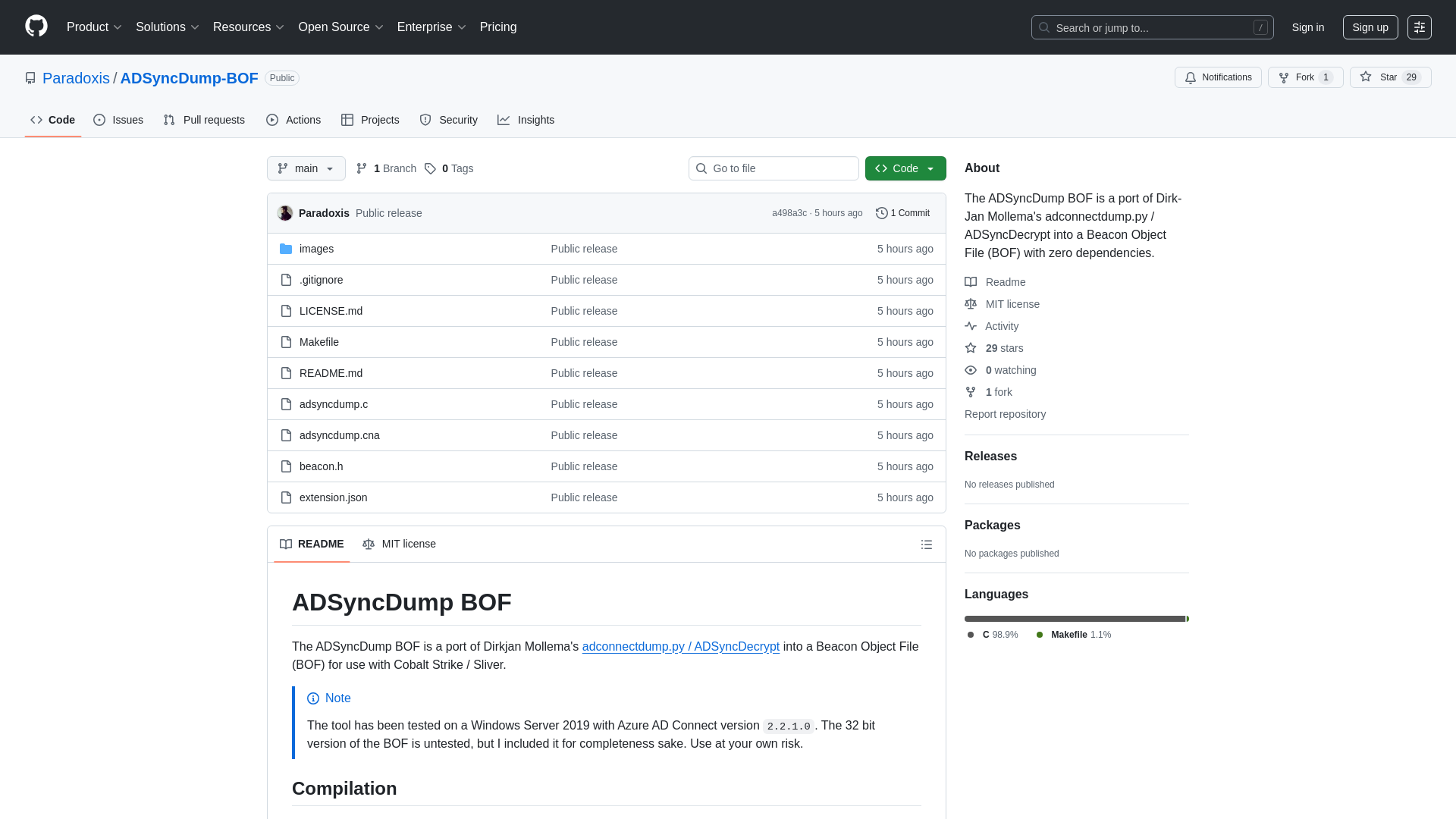 GitHub - Paradoxis/ADSyncDump-BOF: The ADSyncDump BOF is a port of Dirk-Jan Mollema's adconnectdump.py / ADSyncDecrypt into a Beacon Object File (BOF) with zero dependencies.