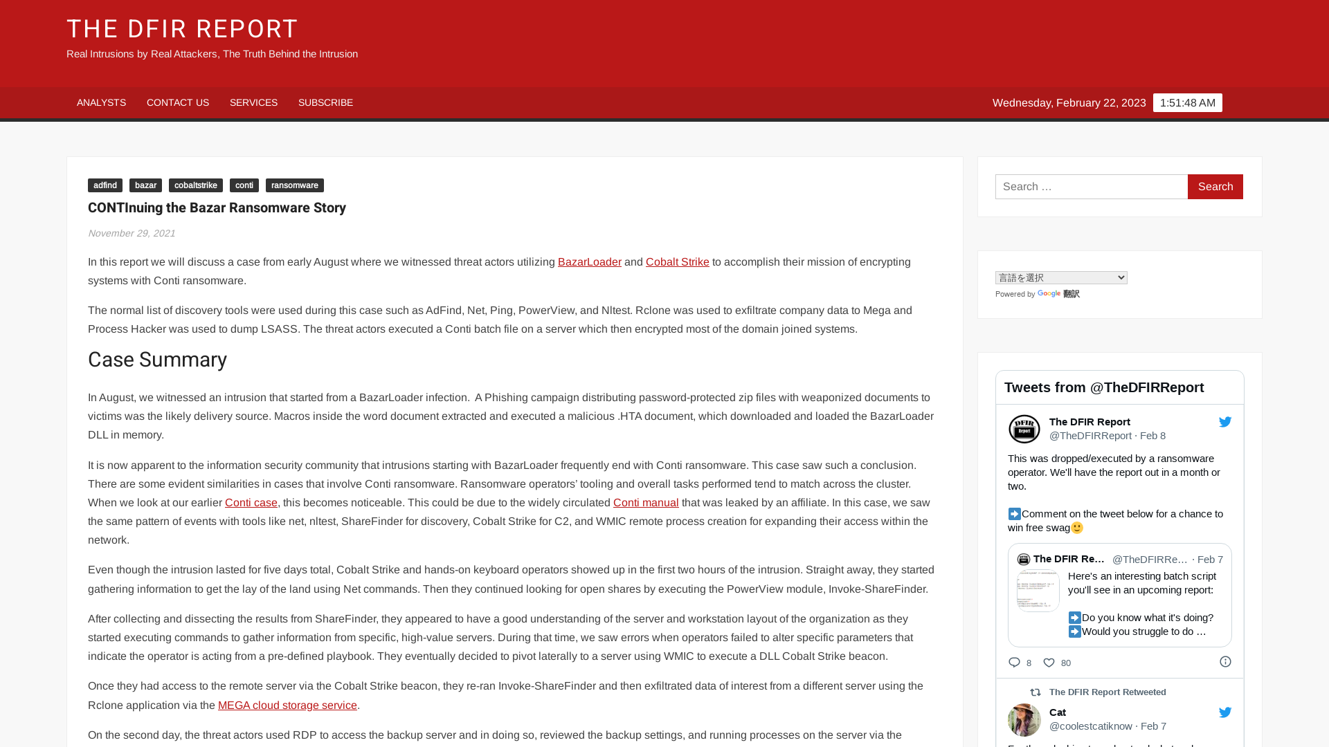 CONTInuing the Bazar Ransomware Story