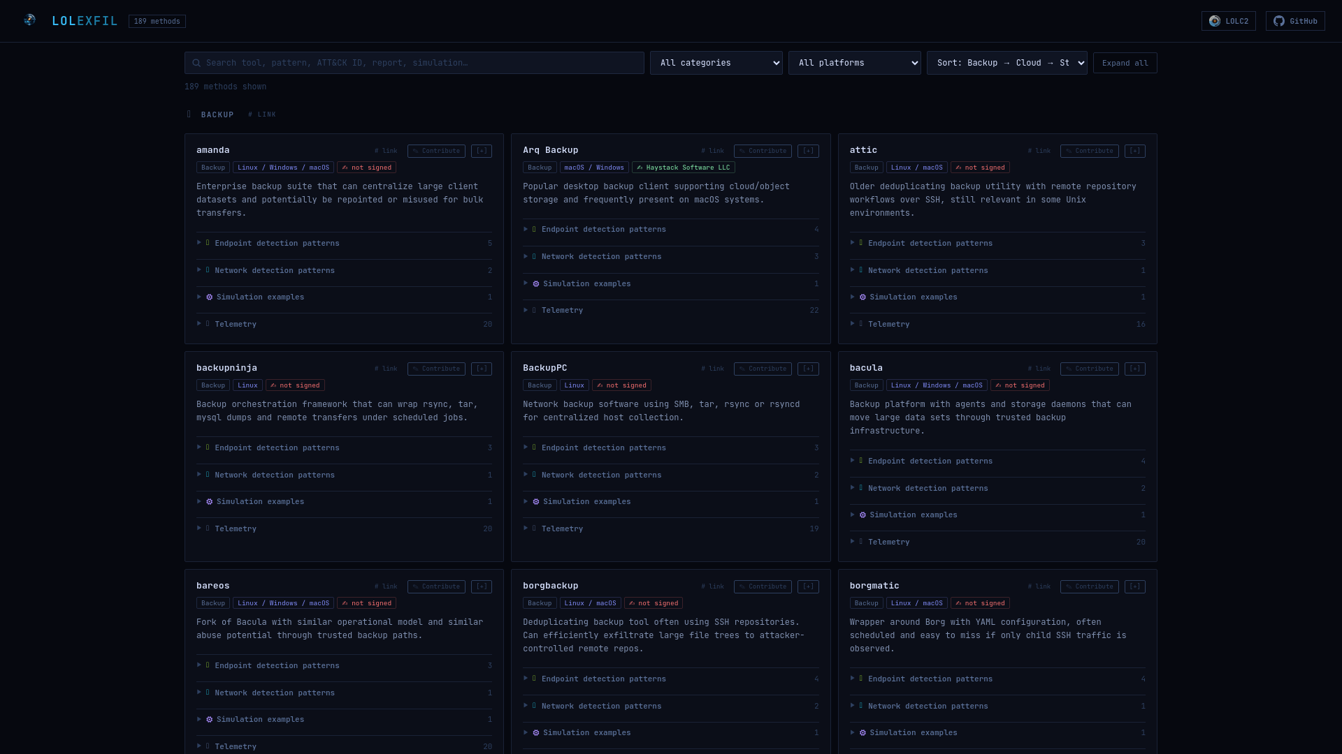 LOLEXFIL — LOL Exfiltration Reference