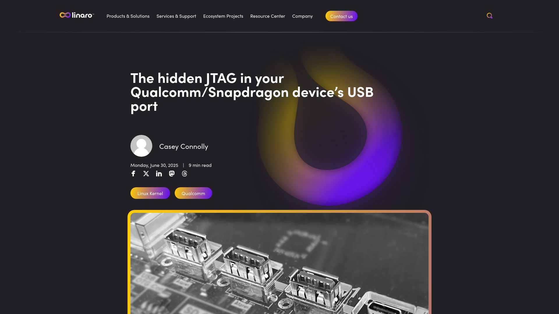 The hidden JTAG in your Qualcomm/Snapdragon device’s USB port | Blog | Linaro