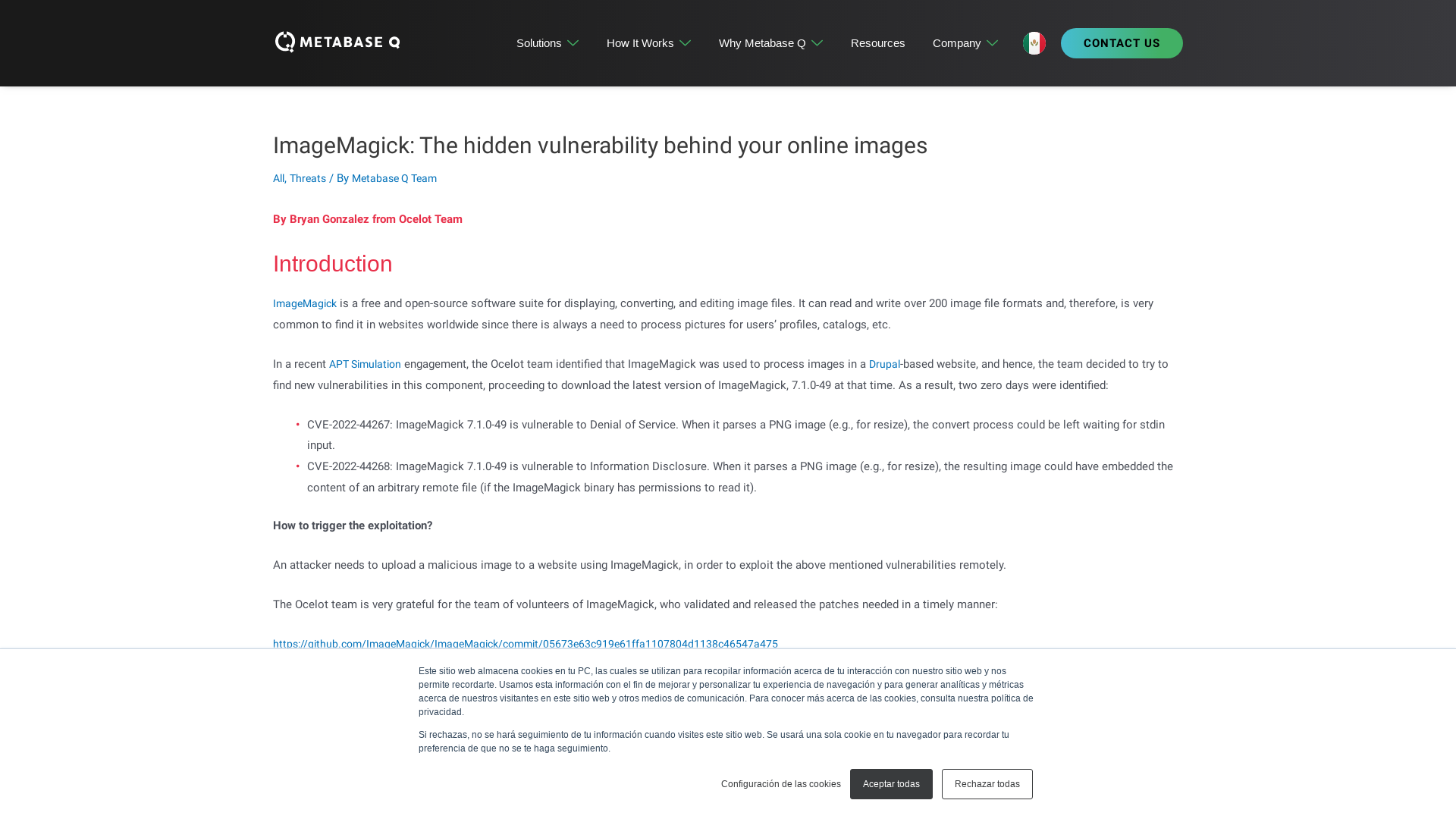 ImageMagick: The hidden vulnerability behind your online images - Metabase Q