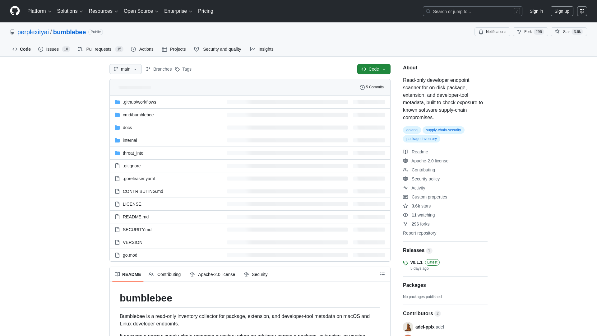 GitHub - perplexityai/bumblebee: Read-only developer endpoint scanner for on-disk package, extension, and developer-tool metadata, built to check exposure to known software supply-chain compromises. · GitHub