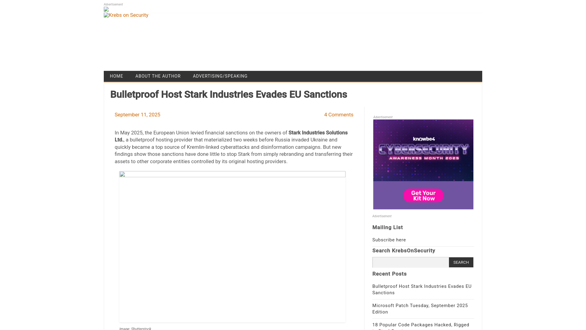 Bulletproof Host Stark Industries Evades EU Sanctions – Krebs on Security