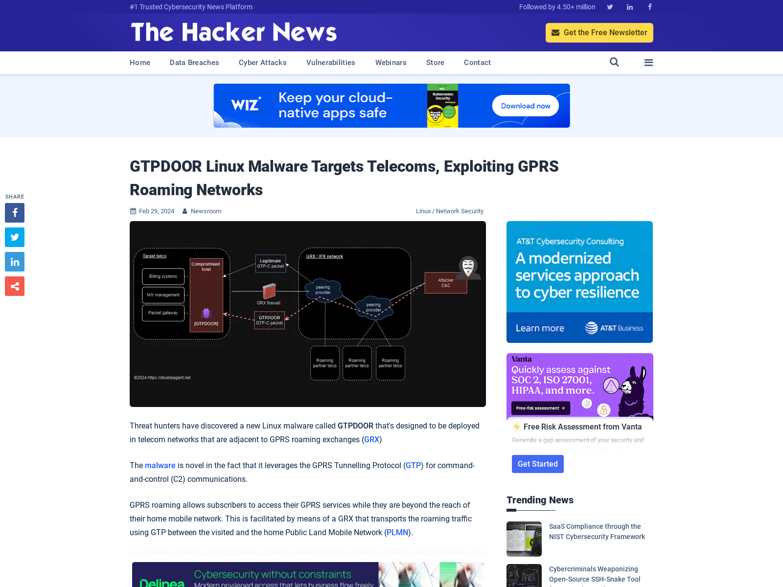 GTPDOOR Linux Malware Targets Telecoms, Exploiting GPRS Roaming Networks