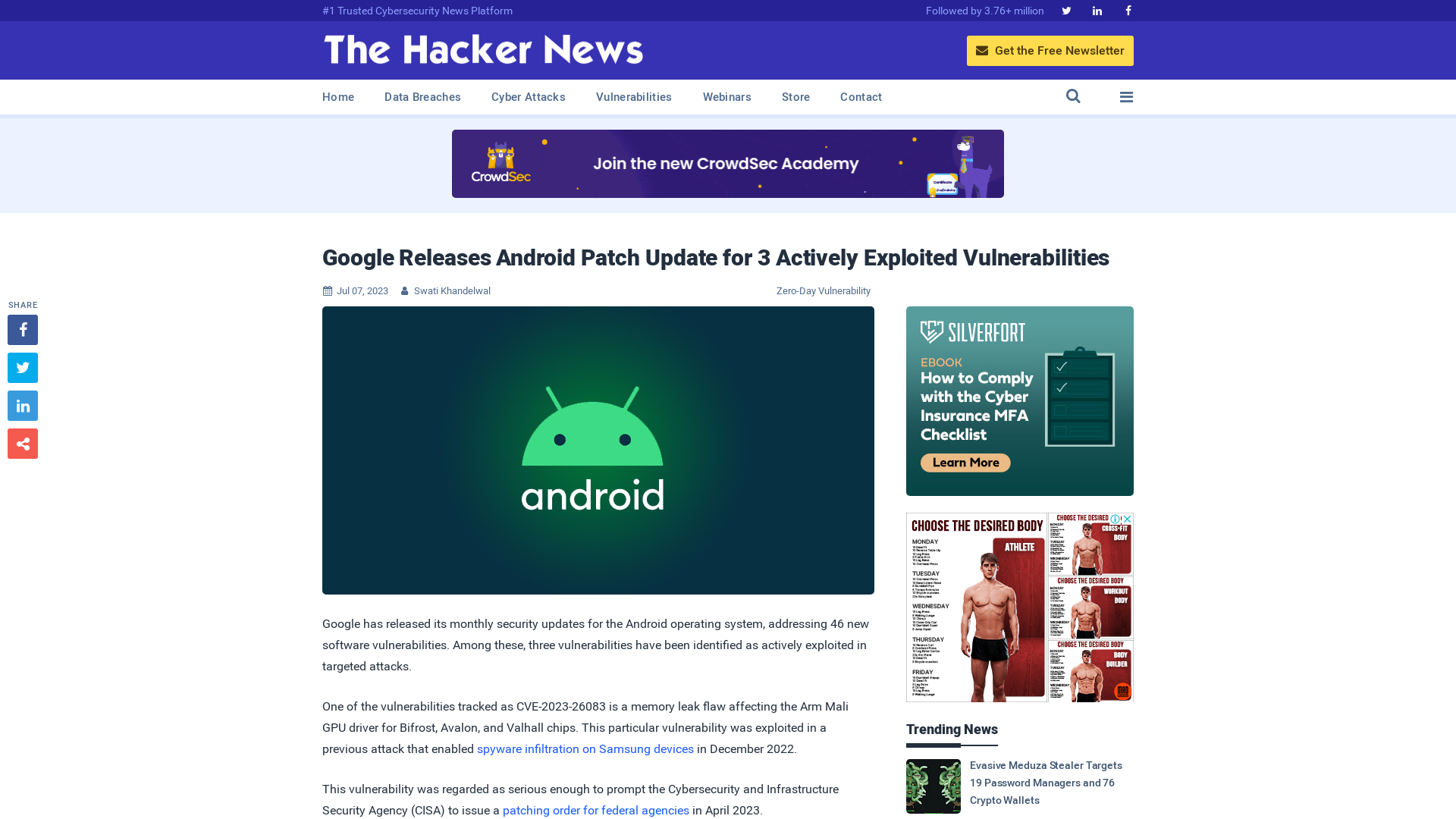 Google Releases Android Patch Update for 3 Actively Exploited Vulnerabilities