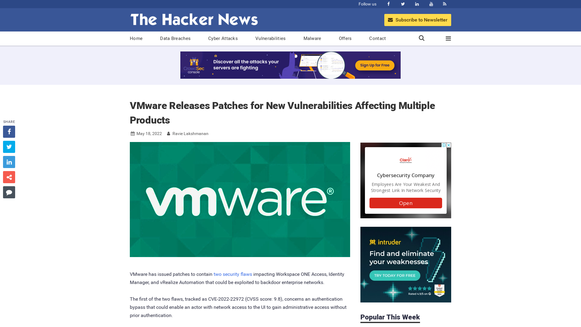 VMware Releases Patches for New Vulnerabilities Affecting Multiple Products