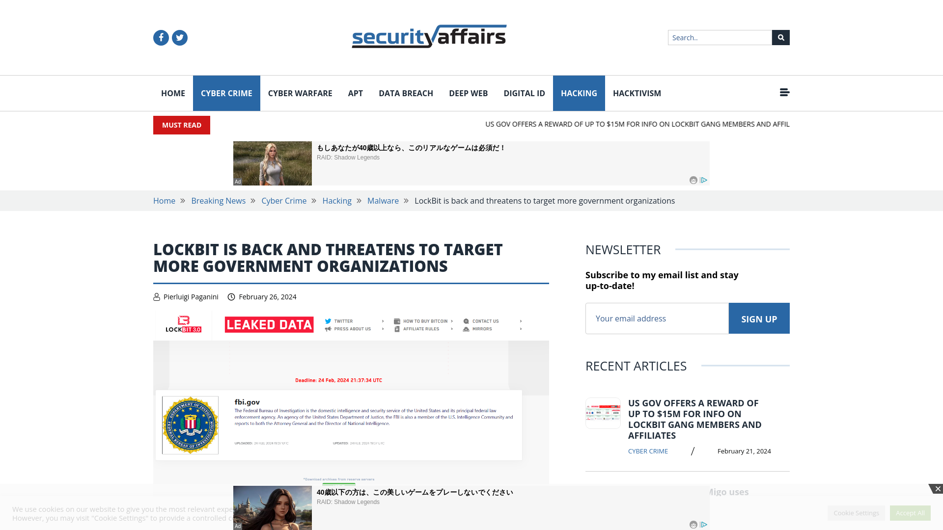 LockBit is back and threatens to target more government organizations - Security Affairs