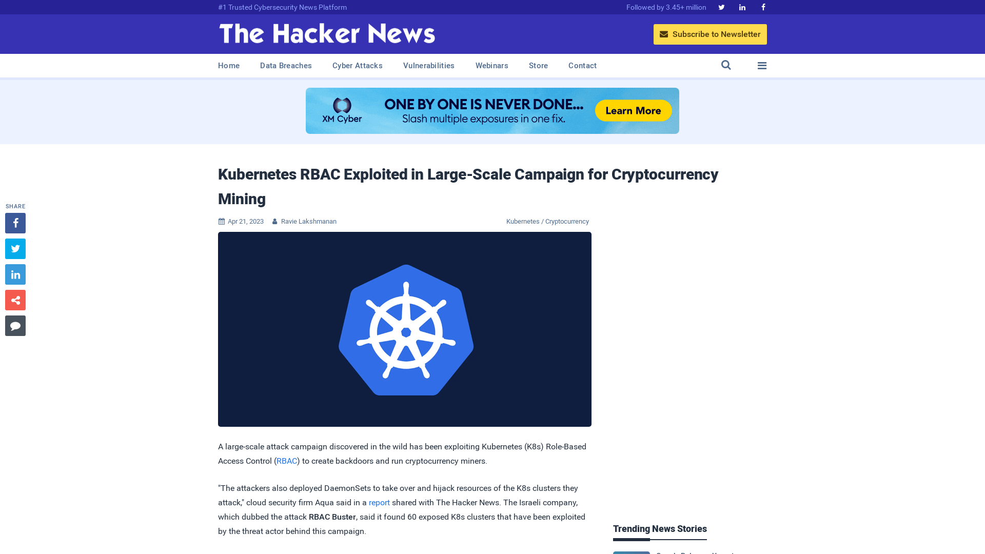 Kubernetes RBAC Exploited in Large-Scale Campaign for Cryptocurrency Mining