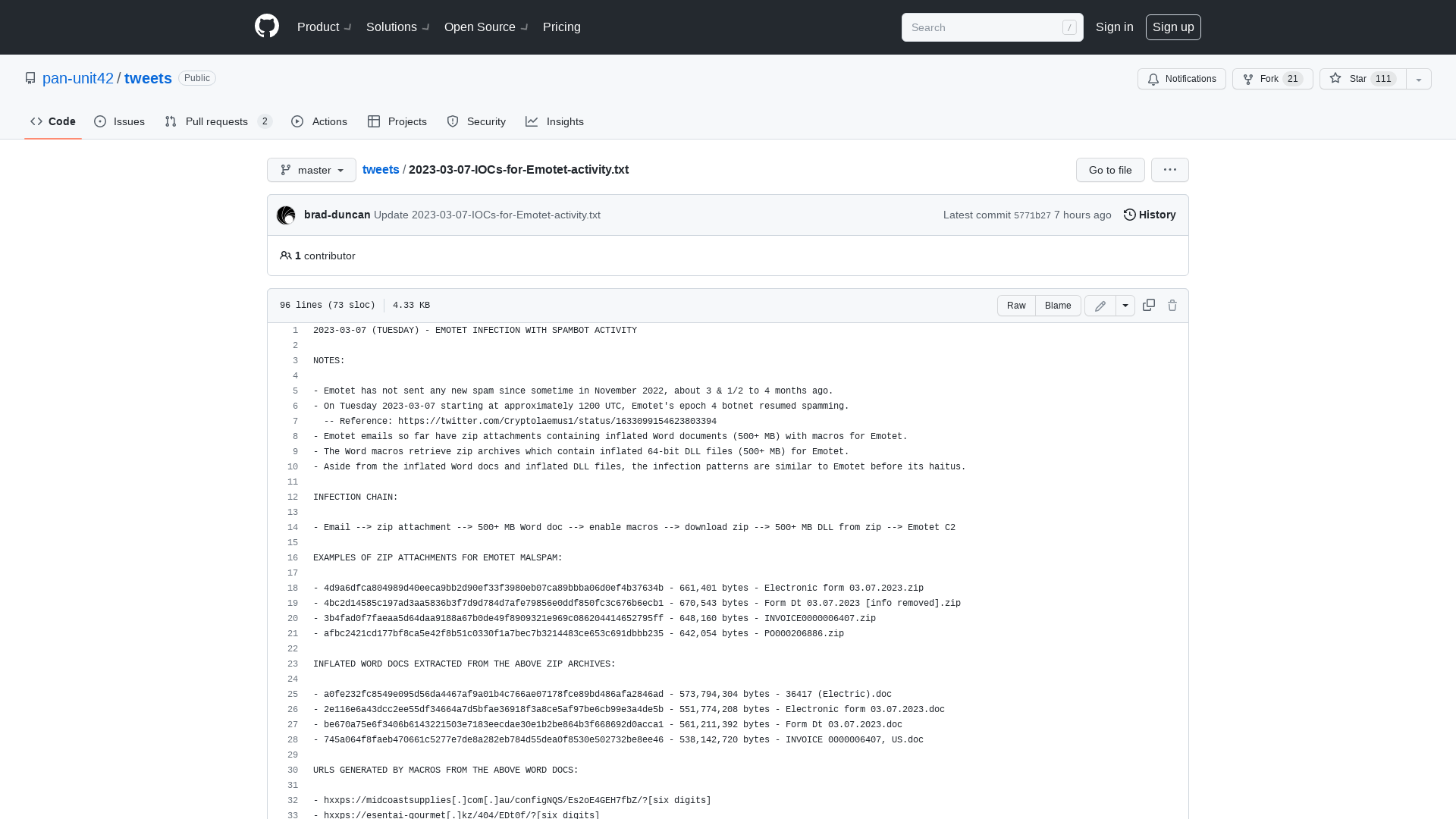 tweets/2023-03-07-IOCs-for-Emotet-activity.txt at master · pan-unit42/tweets · GitHub