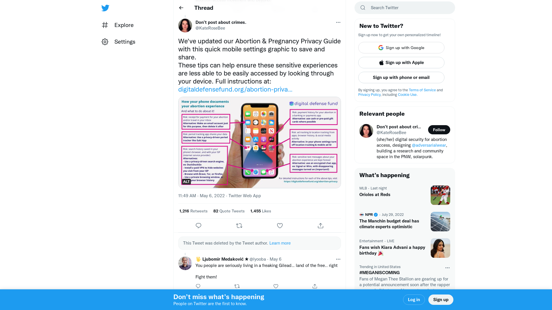 Don’t post about crimes. on Twitter: "We've updated our Abortion & Pregnancy Privacy Guide with this quick mobile settings graphic to save and share. These tips can help ensure these sensitive experiences are less able to be easily accessed by looking through your device. Full instructions at: https://t.co/X3L0IOHVfz https://t.co/6ECJlNcSU0" / Twitter