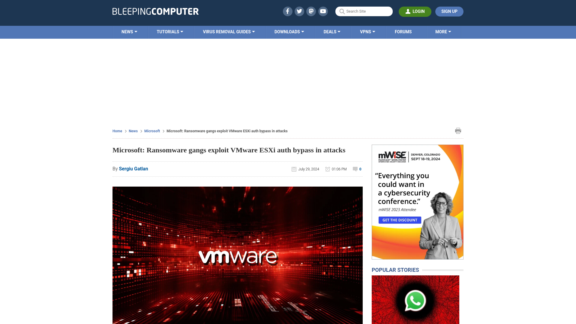 Microsoft: Ransomware gangs exploit VMware ESXi auth bypass in attacks