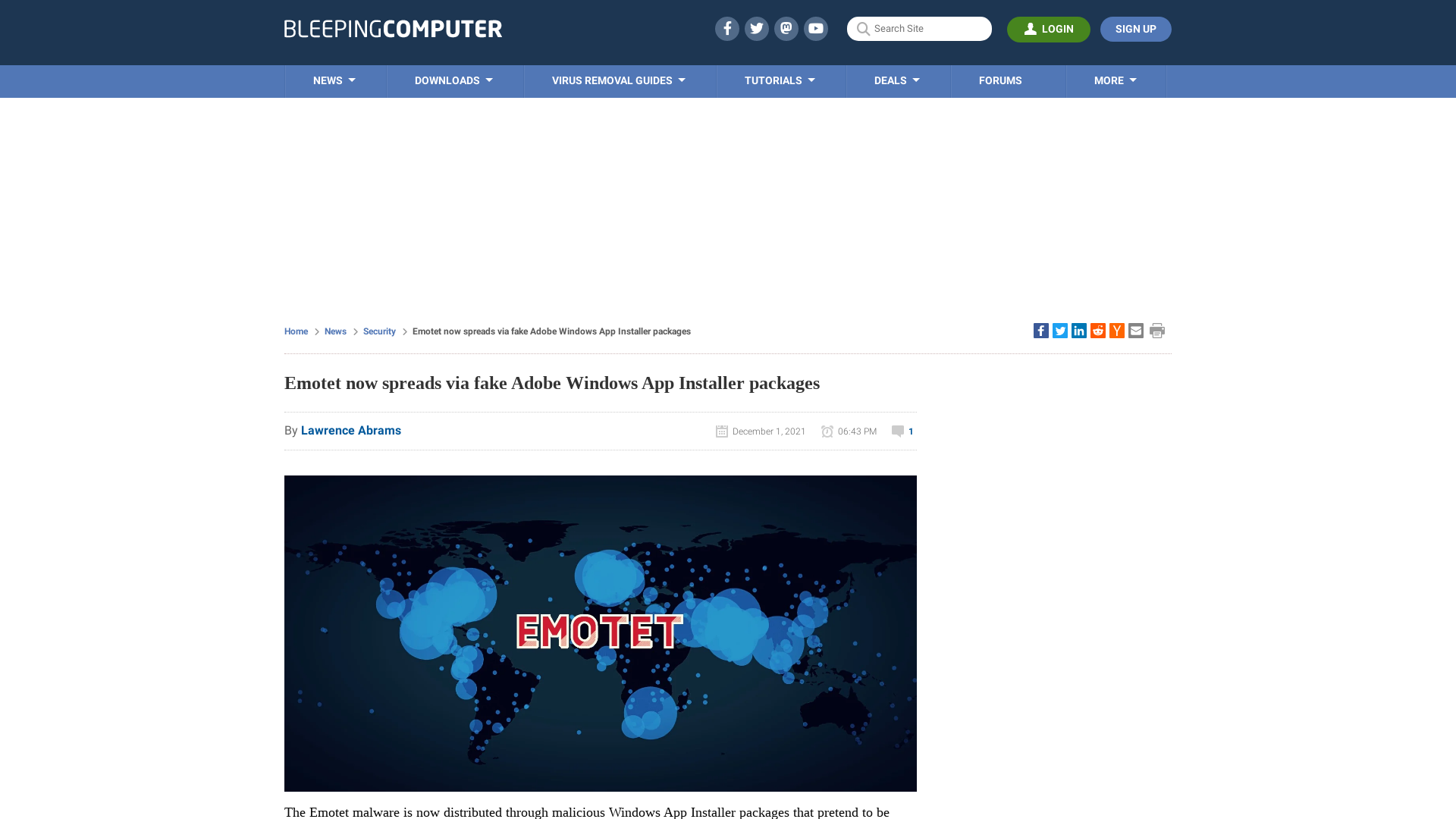 Emotet now spreads via fake Adobe Windows App Installer packages
