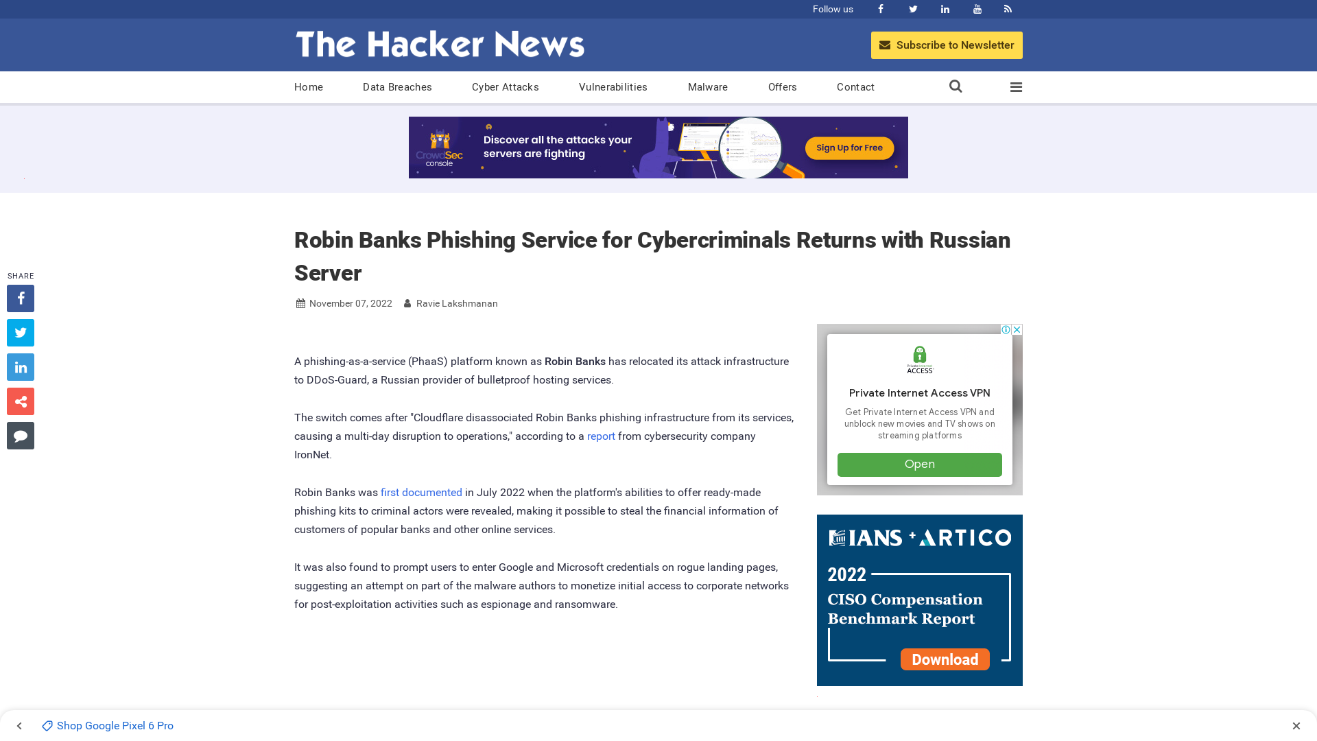 Robin Banks Phishing Service for Cybercriminals Returns with Russian Server