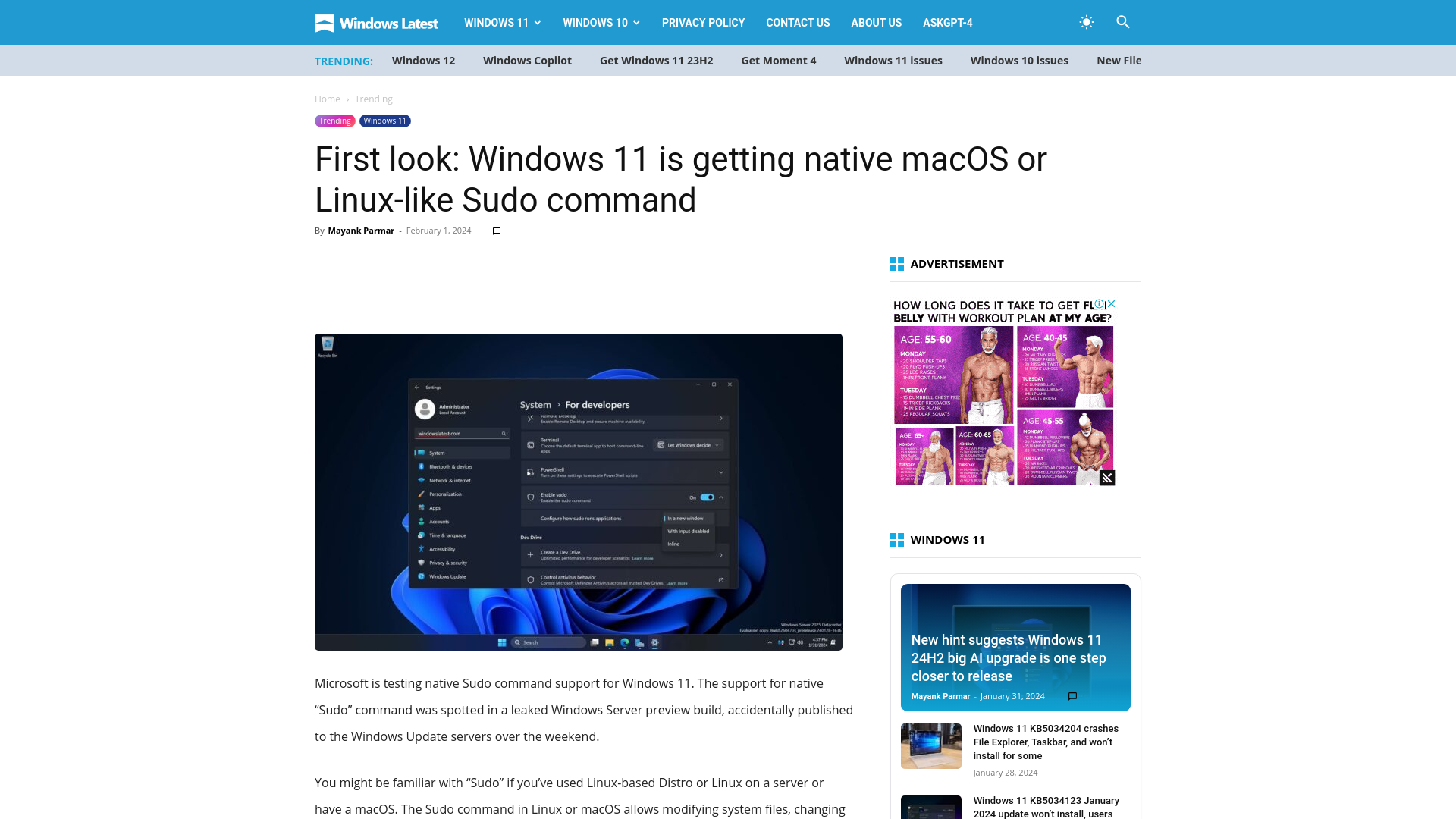 First look: Windows 11 is getting native macOS or Linux-like Sudo command