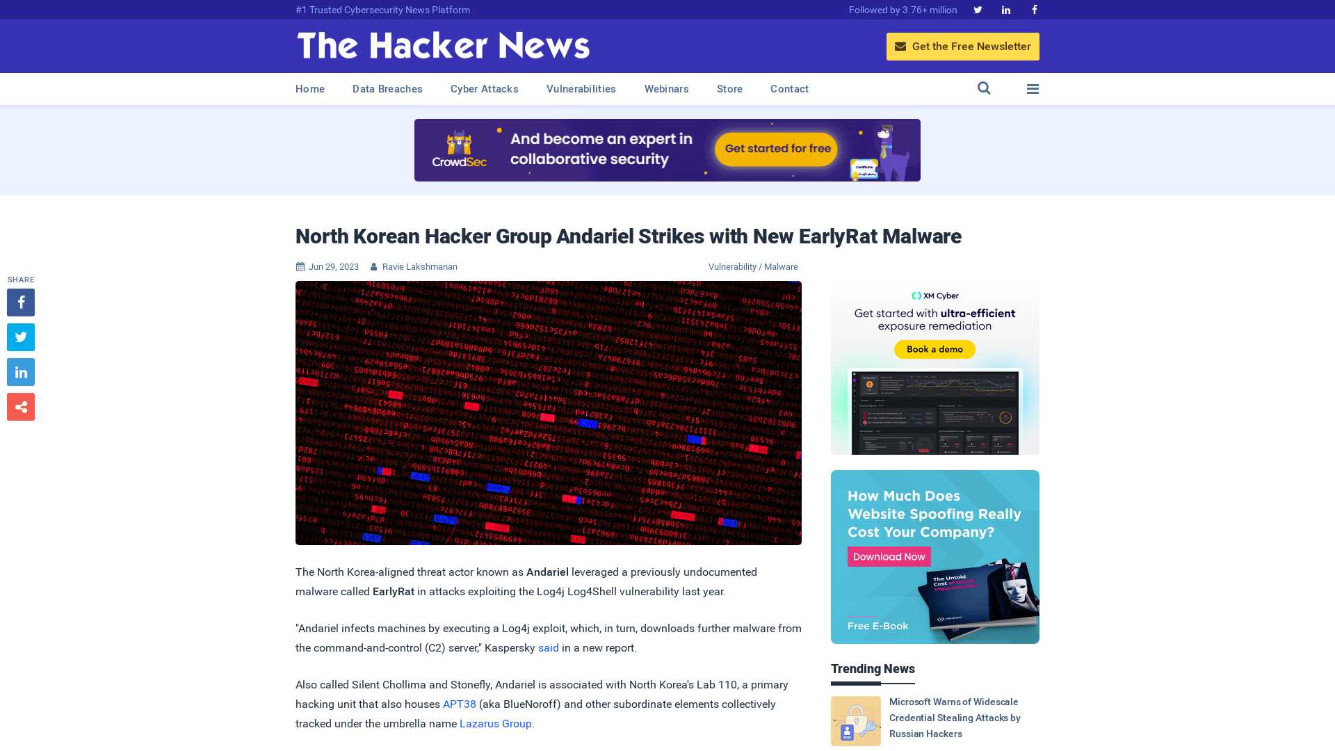 North Korean Hacker Group Andariel Strikes with New EarlyRat Malware