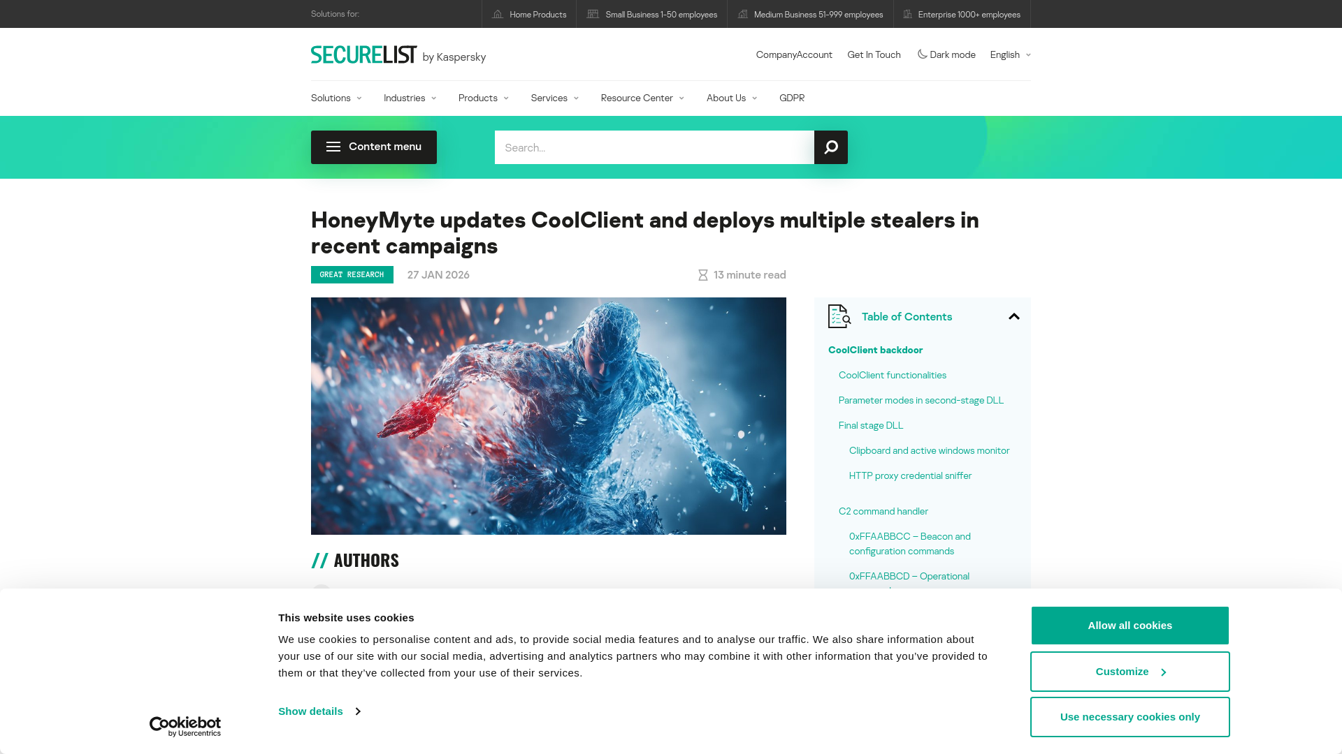 HoneyMyte updates CoolClient backdoor, uses new data stealing tools | Securelist