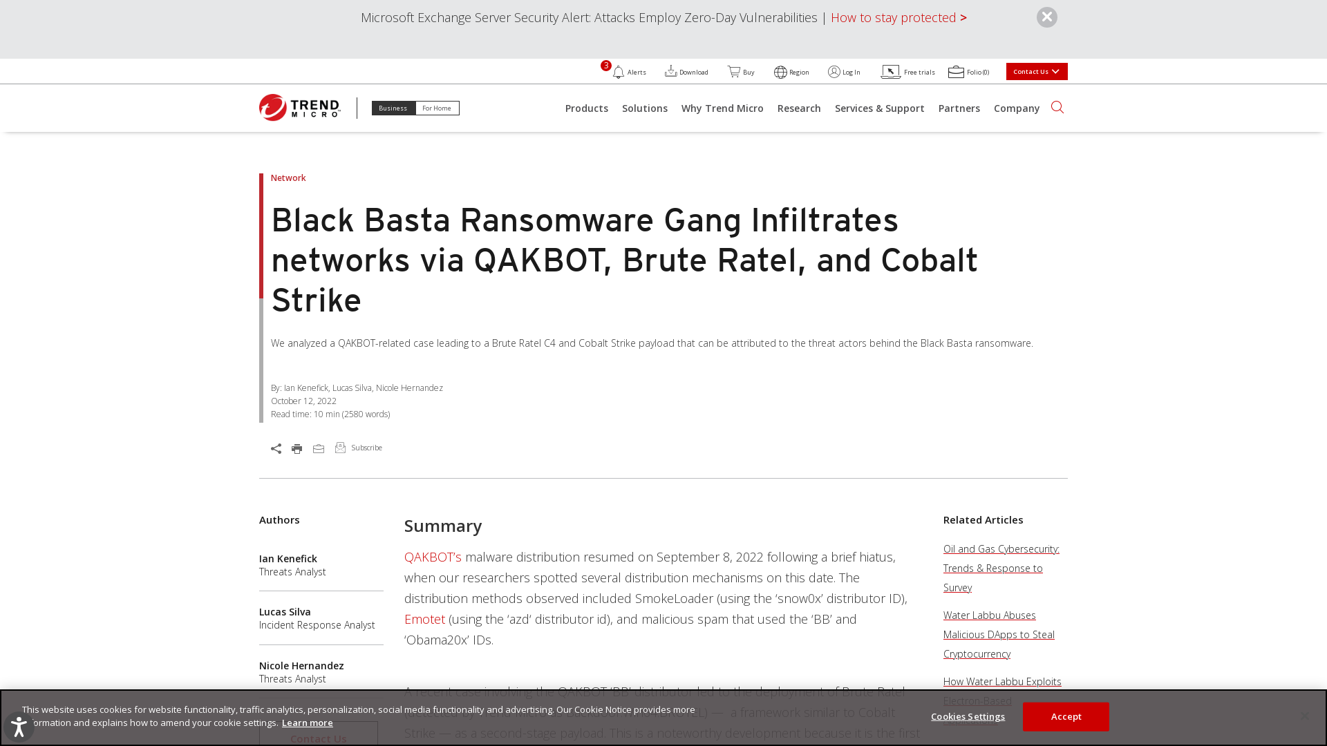 Black Basta Ransomware Gang Infiltrates networks via QAKBOT, Brute Ratel, and Cobalt Strike