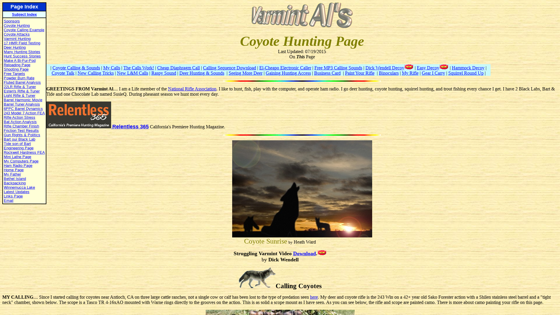 Varmint Al's Hunting Page