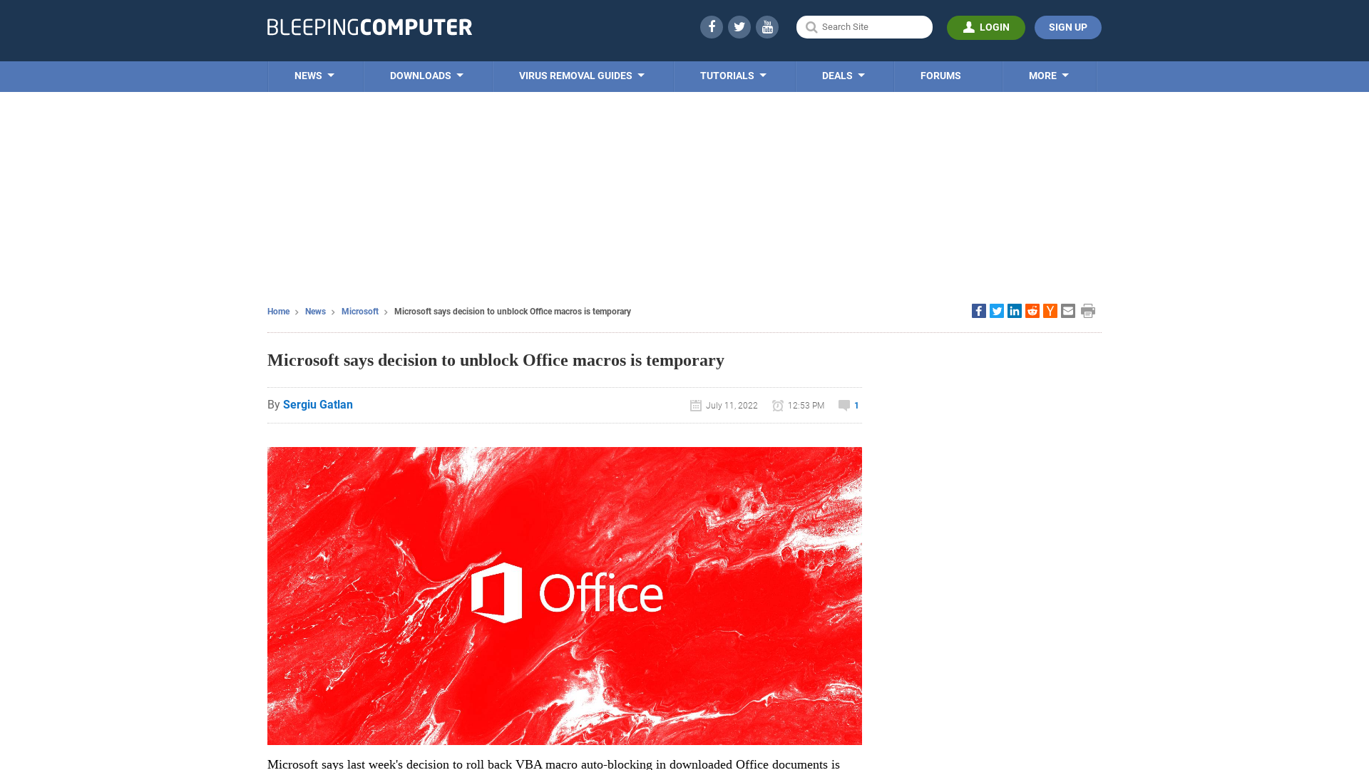 Microsoft says decision to unblock Office macros is temporary