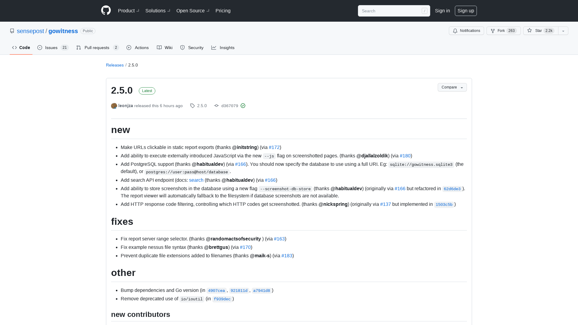 Release 2.5.0 · sensepost/gowitness · GitHub