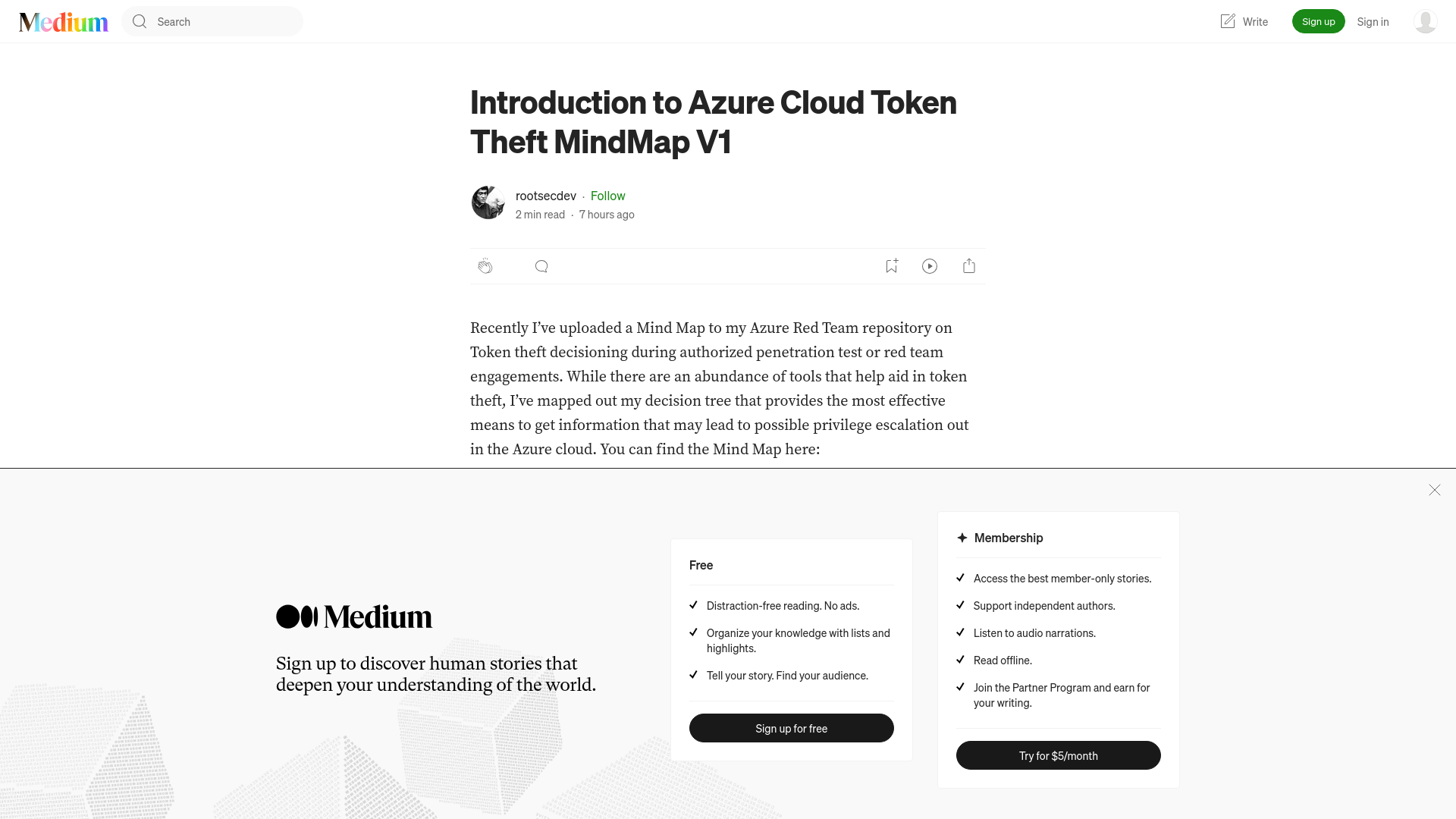 Introduction to Azure Cloud Token Theft MindMap V1 | by rootsecdev | Jun, 2024 | Medium