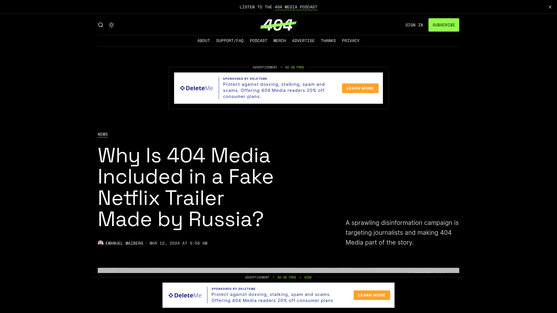 Why Is 404 Media Included in a Fake Netflix Trailer Made by Russia?