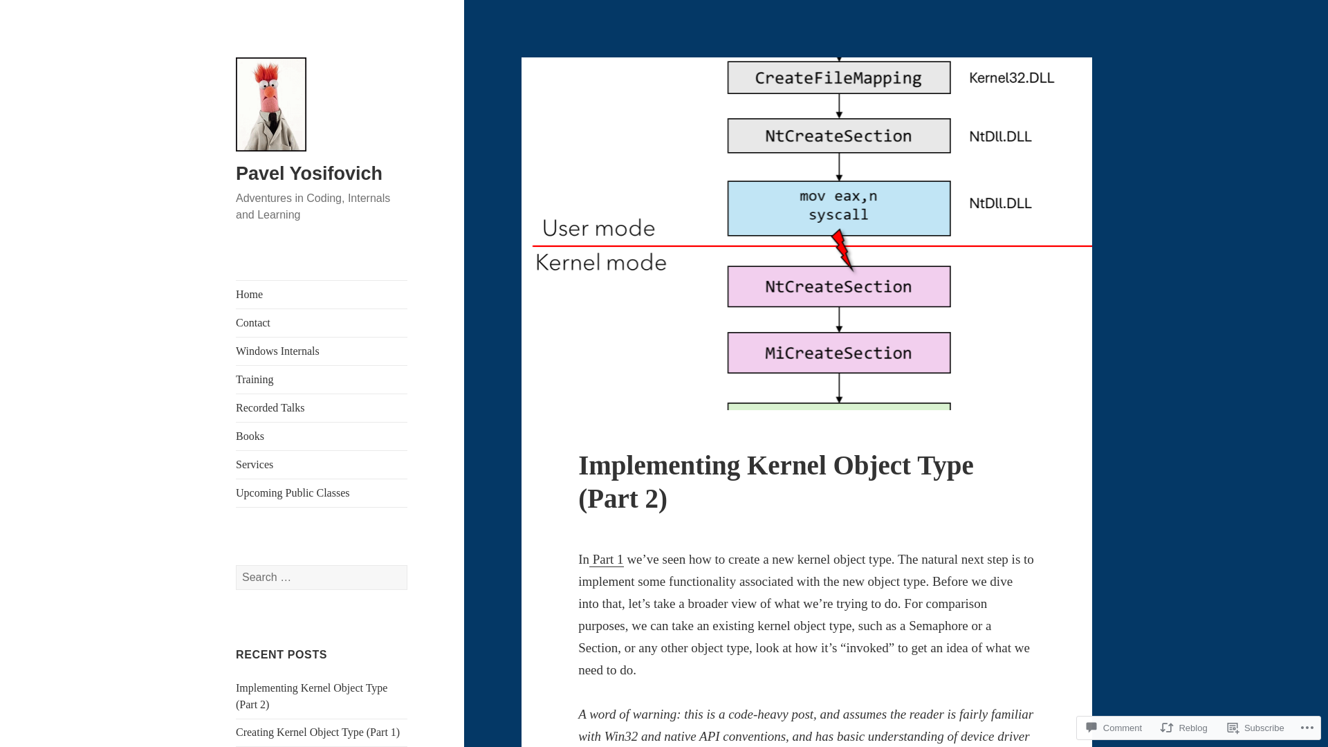 Implementing Kernel Object Type (Part 2) – Pavel Yosifovich