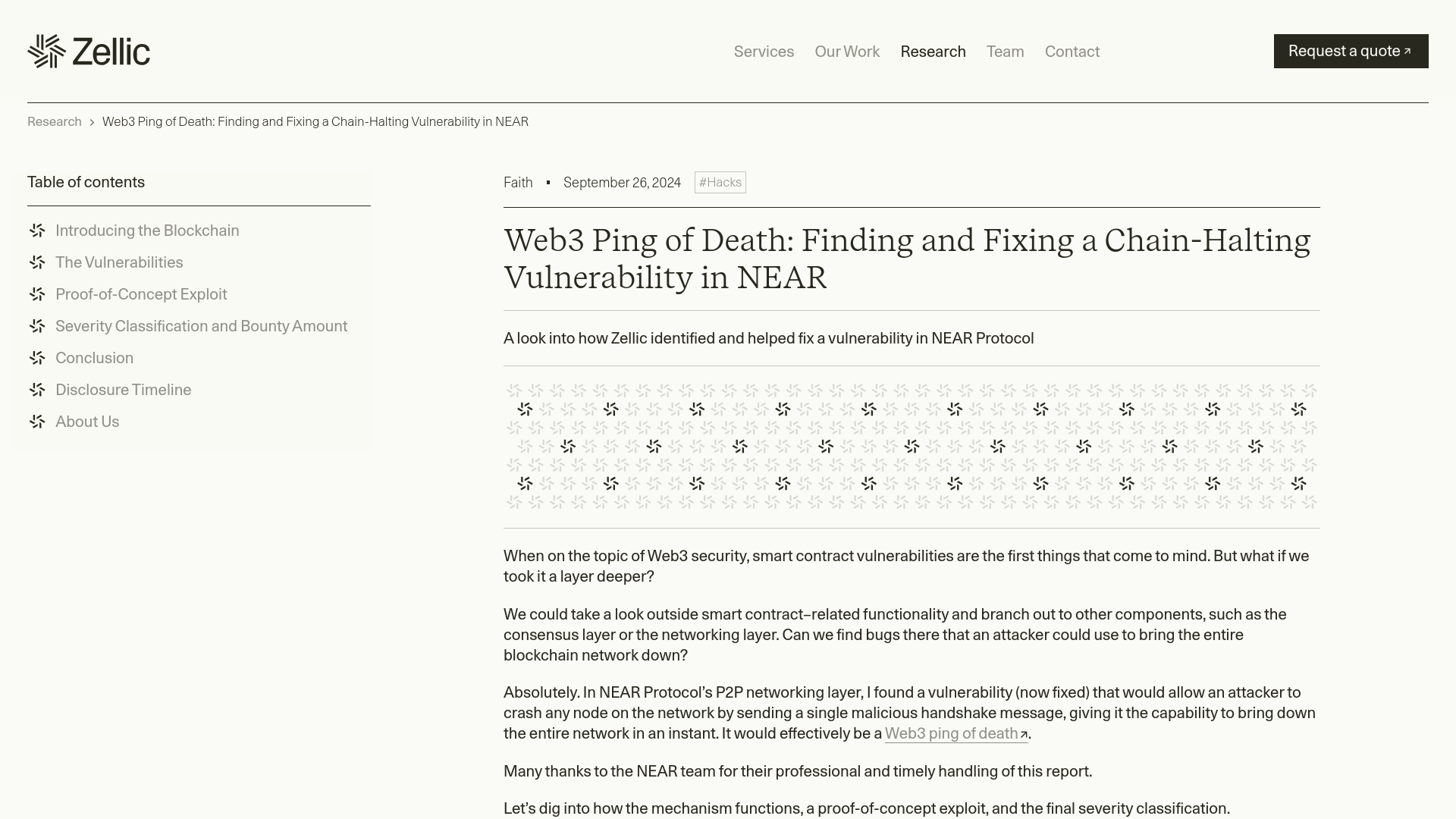 Web3 Ping of Death: Finding and Fixing a Chain-Halting Vulnerability in NEAR | Zellic — Research