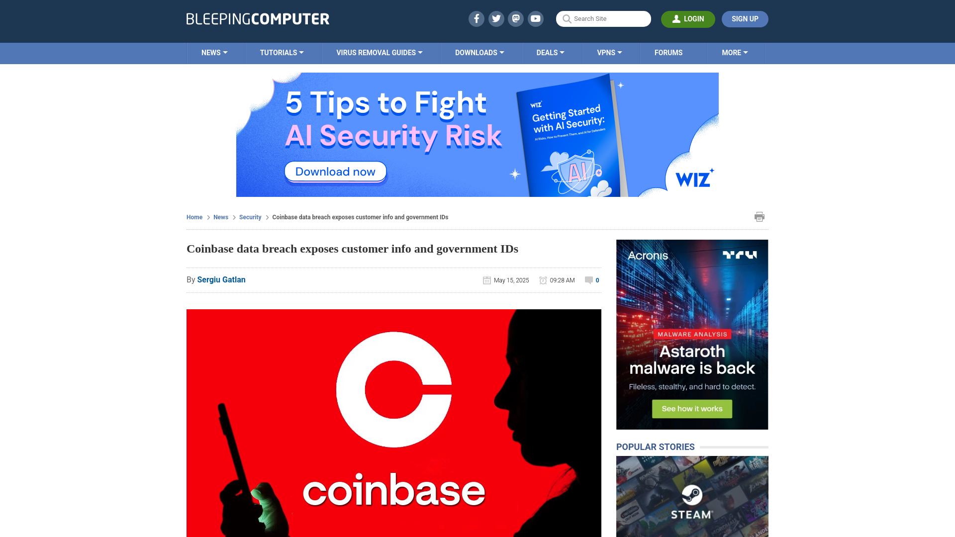 Coinbase data breach exposes customer info and government IDs