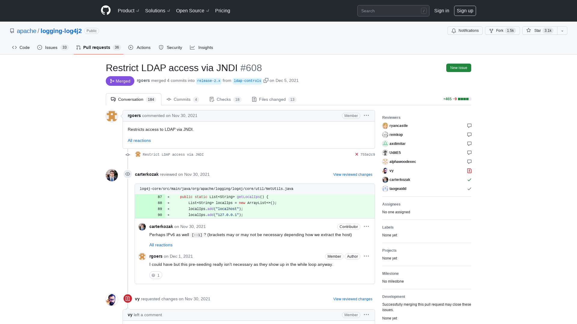 Restrict LDAP access via JNDI by rgoers · Pull Request #608 · apache/logging-log4j2 · GitHub