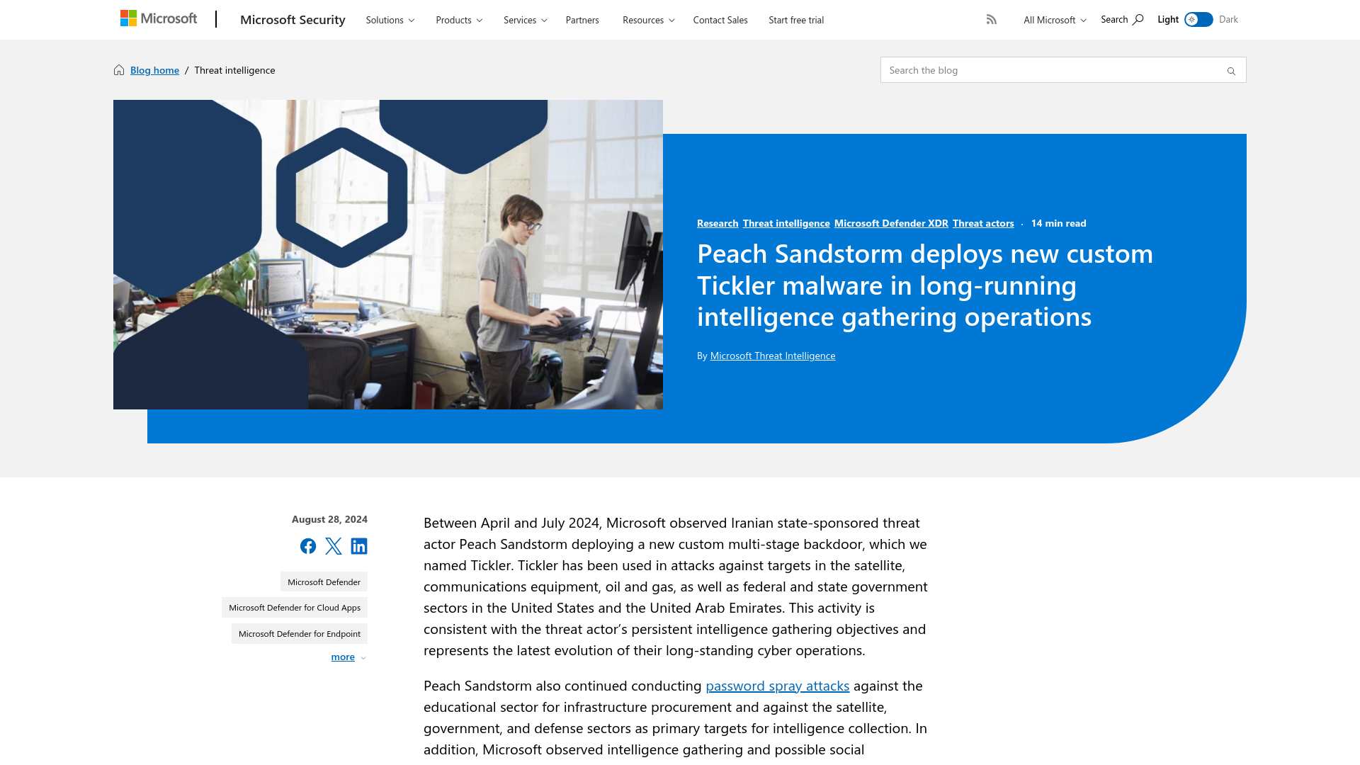 Peach Sandstorm deploys new custom Tickler malware in long-running intelligence gathering operations | Microsoft Security Blog